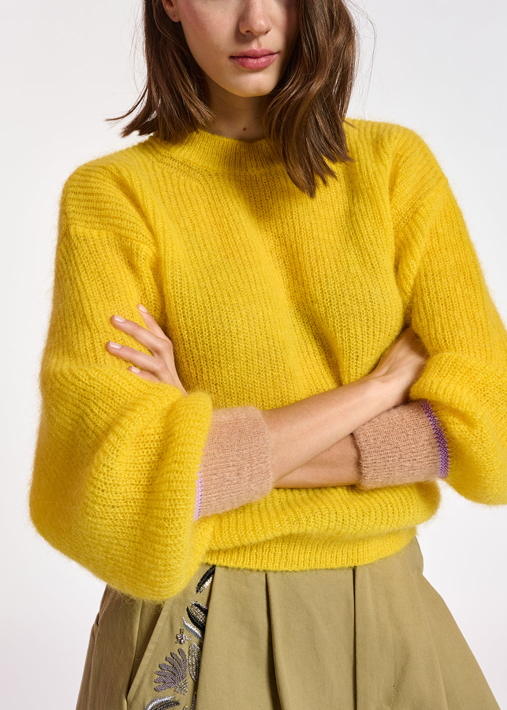 Yellow mohair-blend knit RE—SSENTIEL | Essentiel second hand