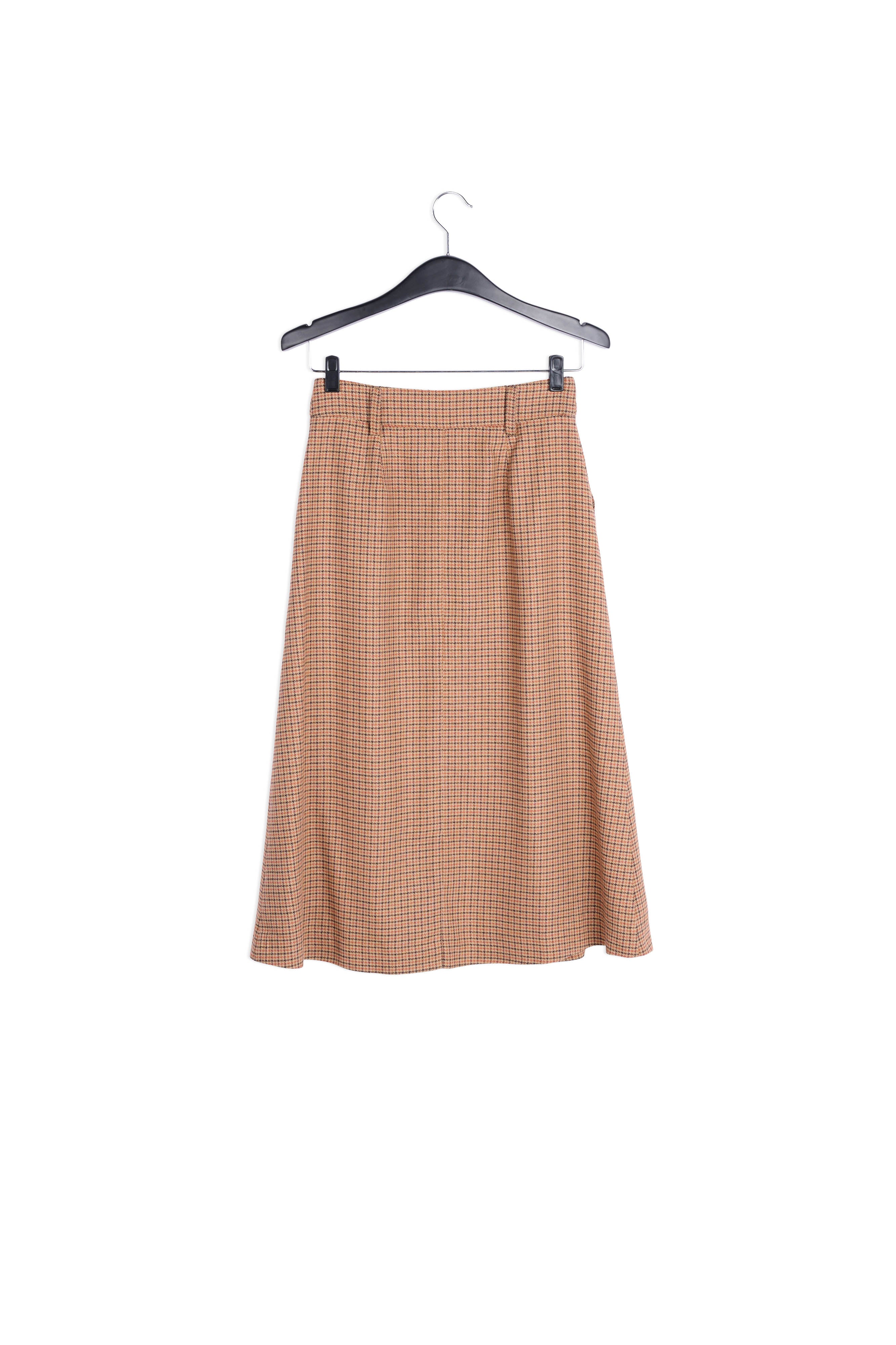 Brown check midi-length skirt RE—SSENTIEL | Essentiel second hand