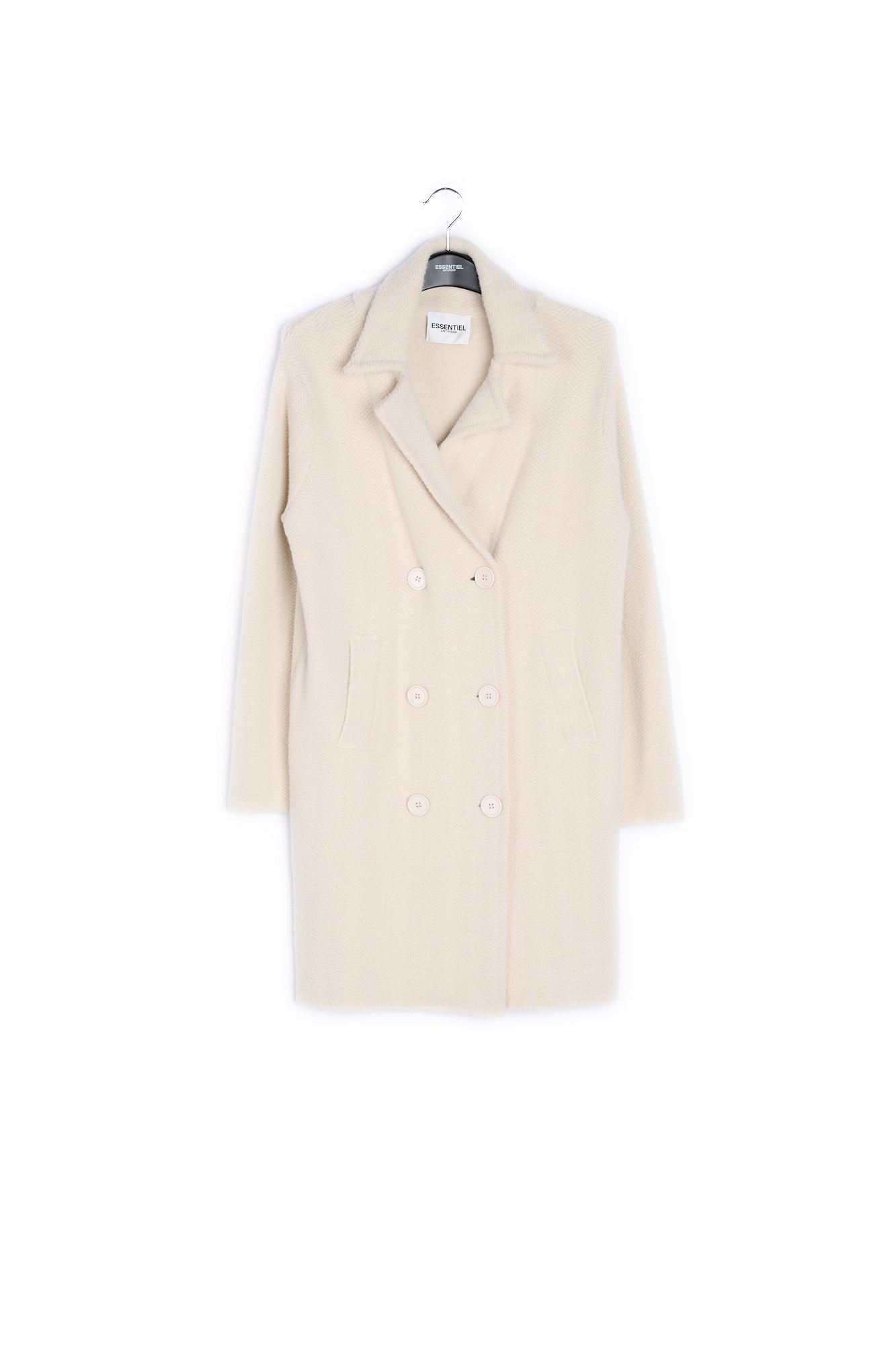 Manteau blanc cassé tricoté RE—SSENTIEL | Essentiel second hand