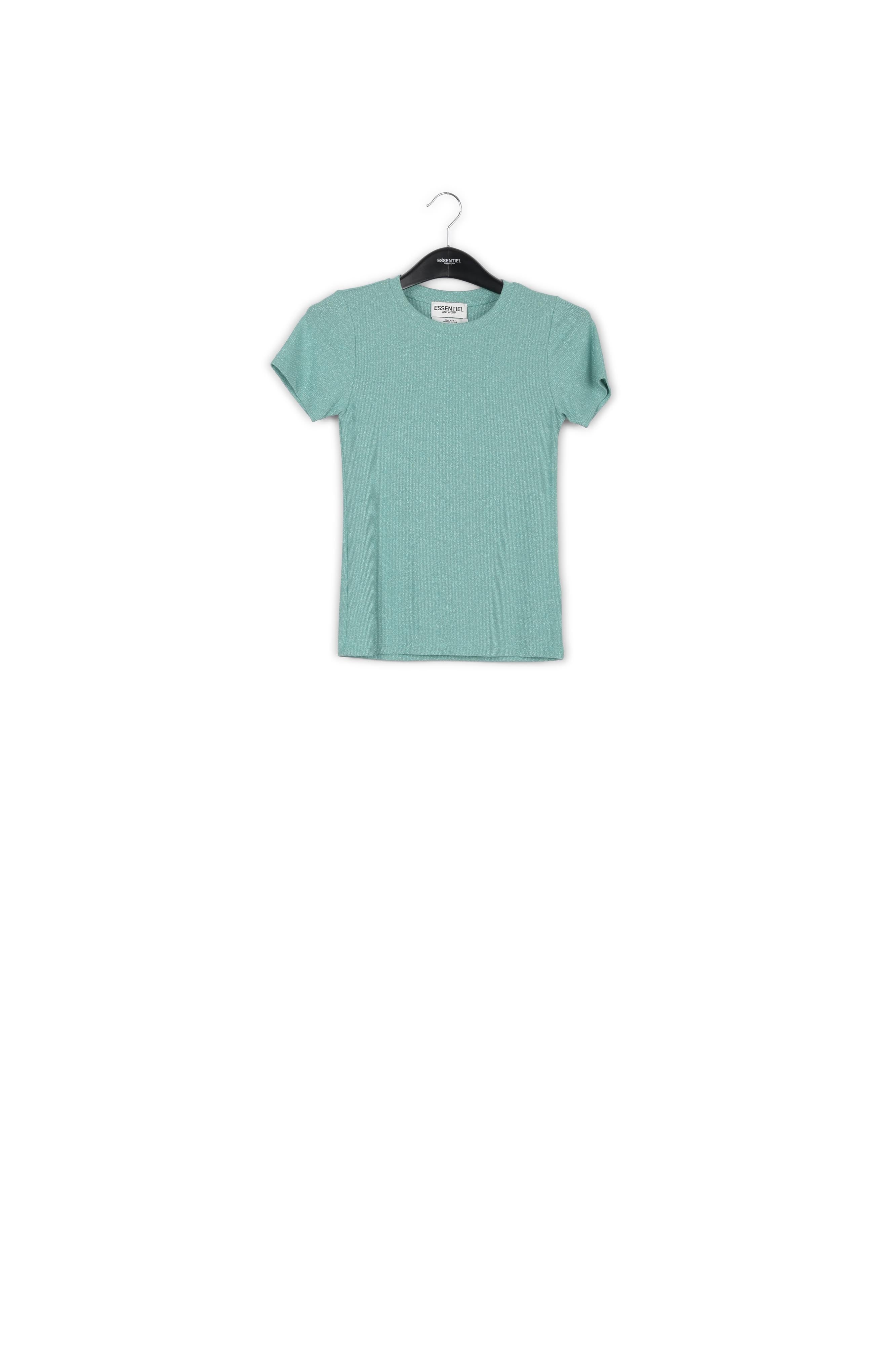 Turquoise lurex T-shirt RE—SSENTIEL | Essentiel second hand
