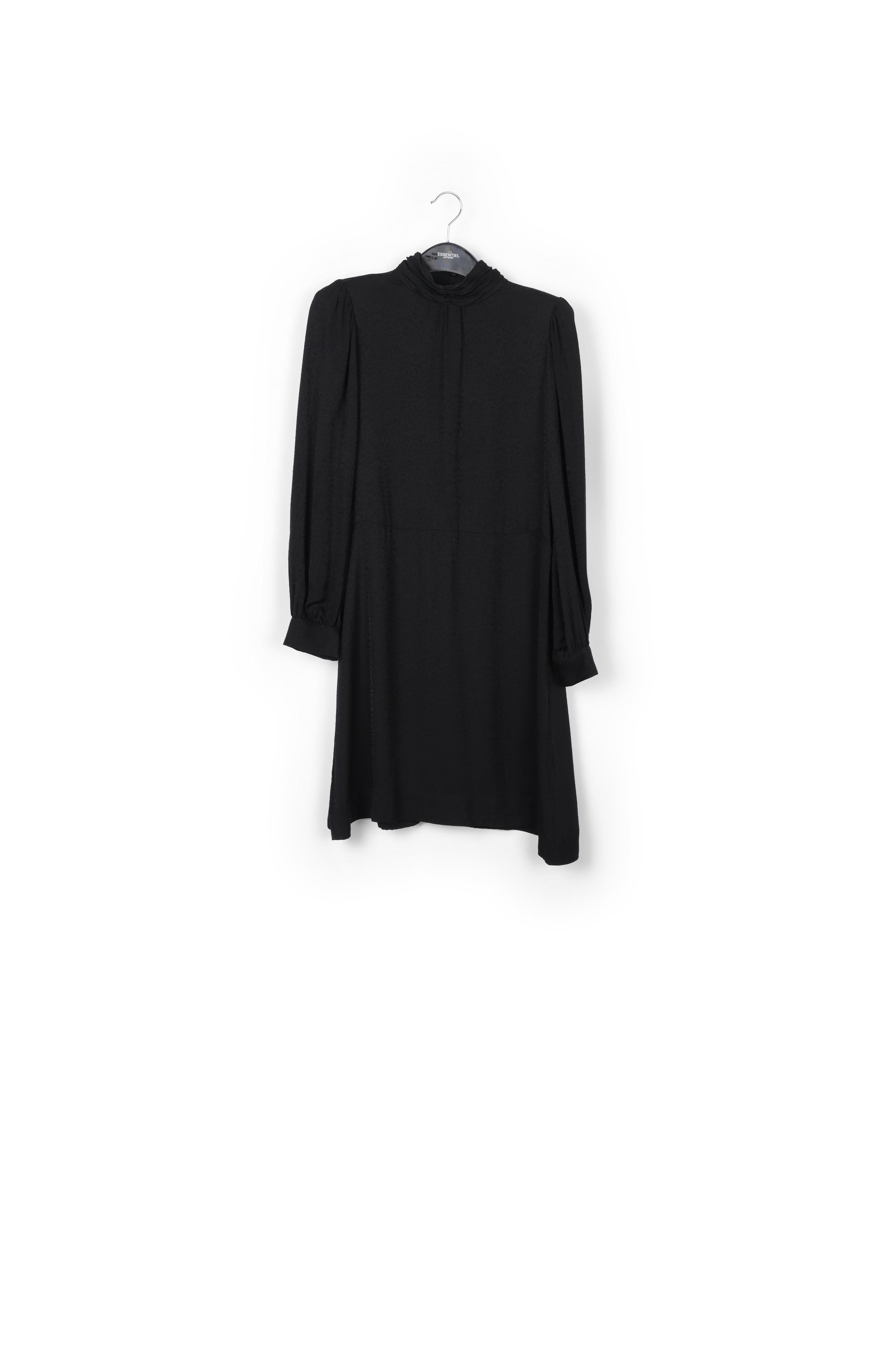 Mini robe à col roulé noire à imprimé panthère RE—SSENTIEL | Essentiel second hand