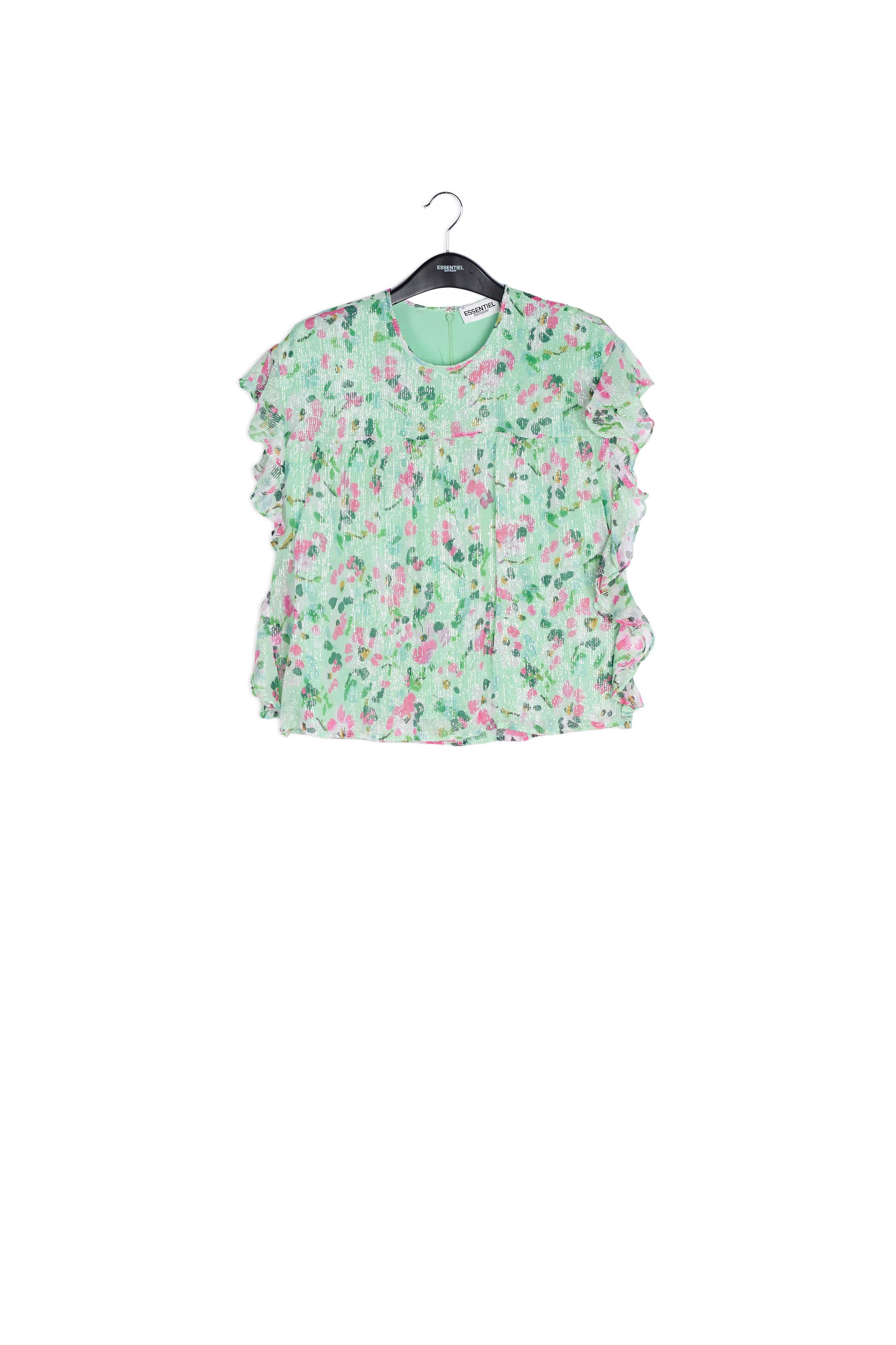 Top vert menthe à imprimé floral RE—SSENTIEL | Essentiel second hand