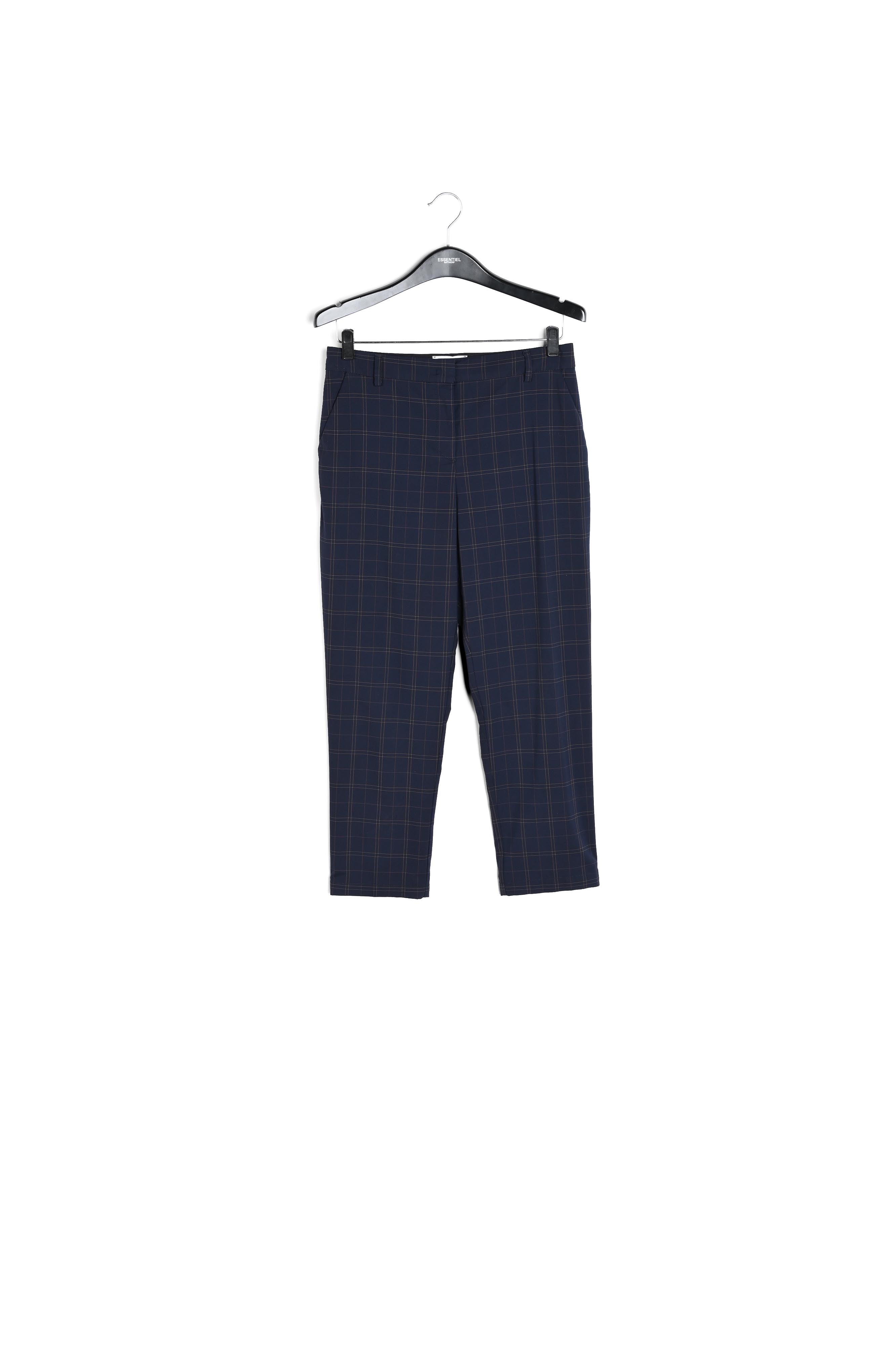 Pantalon bleu foncé à carreaux RE—SSENTIEL | Essentiel second hand