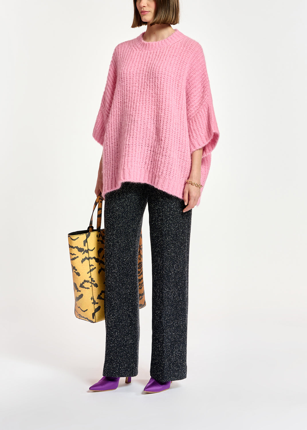 Pink boxy cut knit sweater RE—SSENTIEL | Essentiel second hand