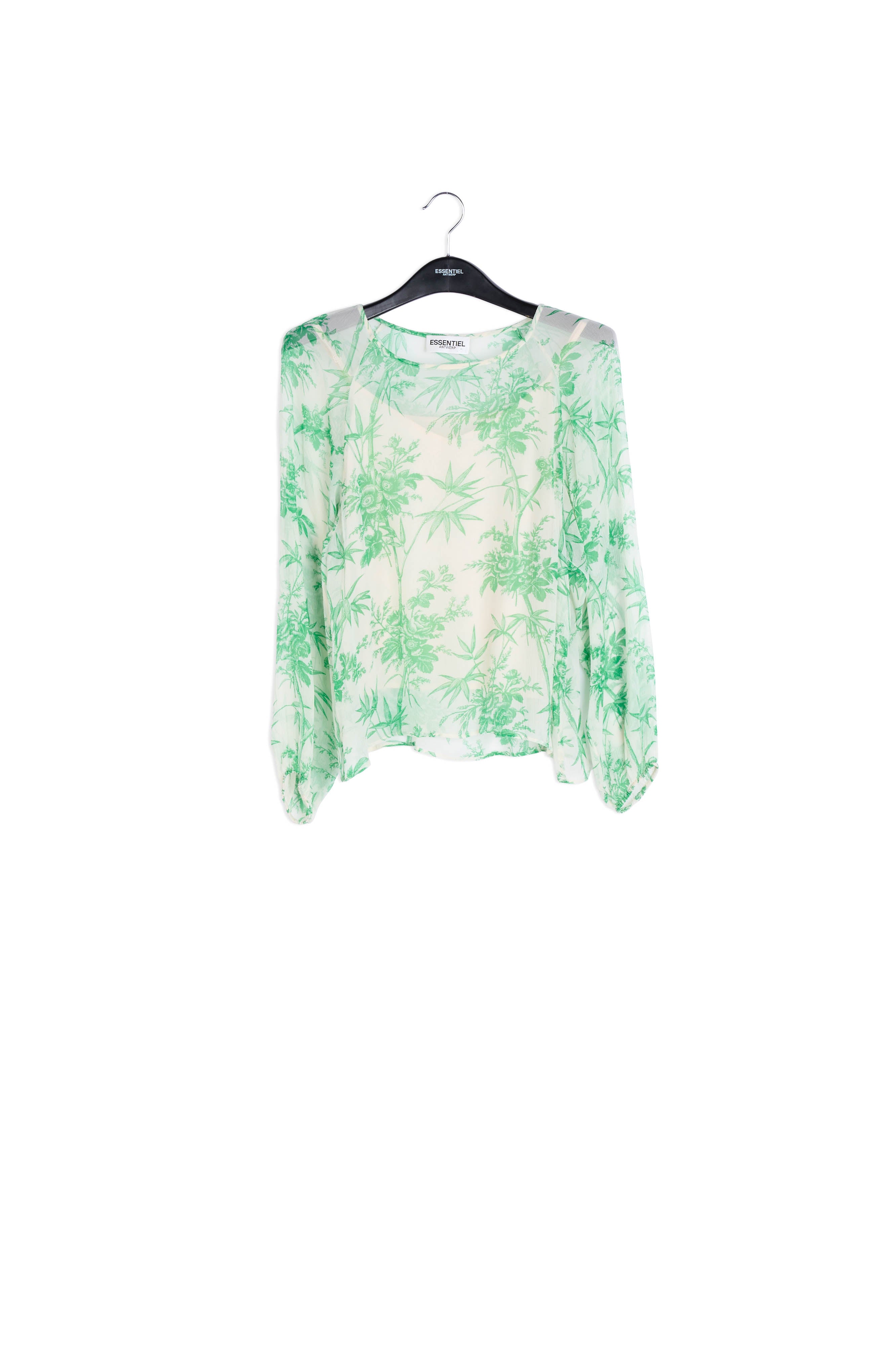 Light sheer silk top with dot print RE—SSENTIEL | Essentiel second hand