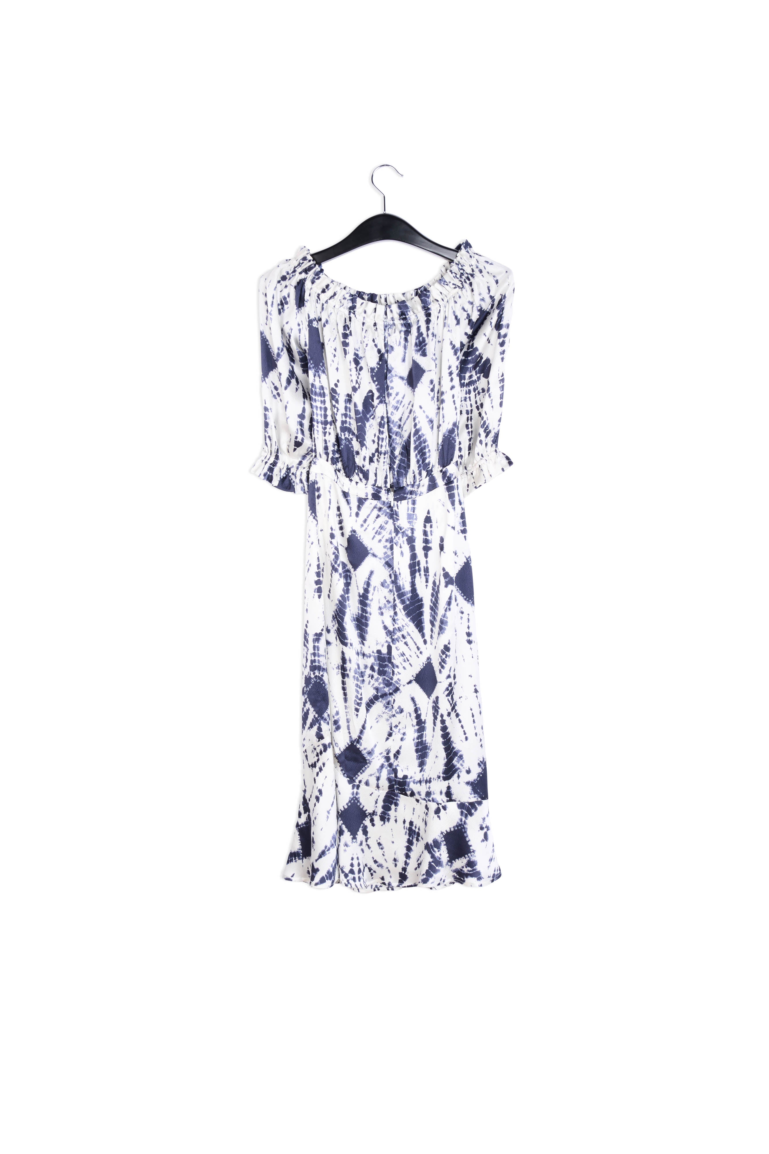 Robe en soie tie-dye blanc cassé et vert RE—SSENTIEL | Essentiel second hand
