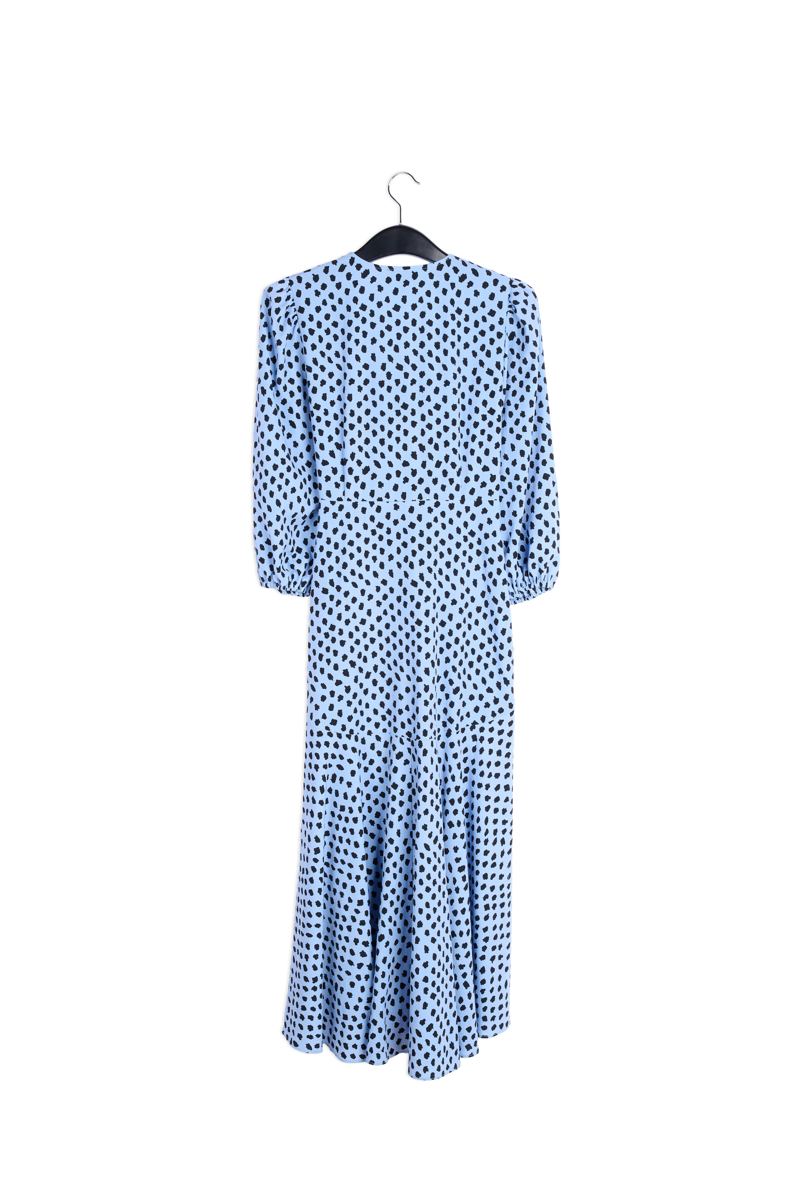 Light blue polka dot wrap maxi dress RE—SSENTIEL | Essentiel second hand