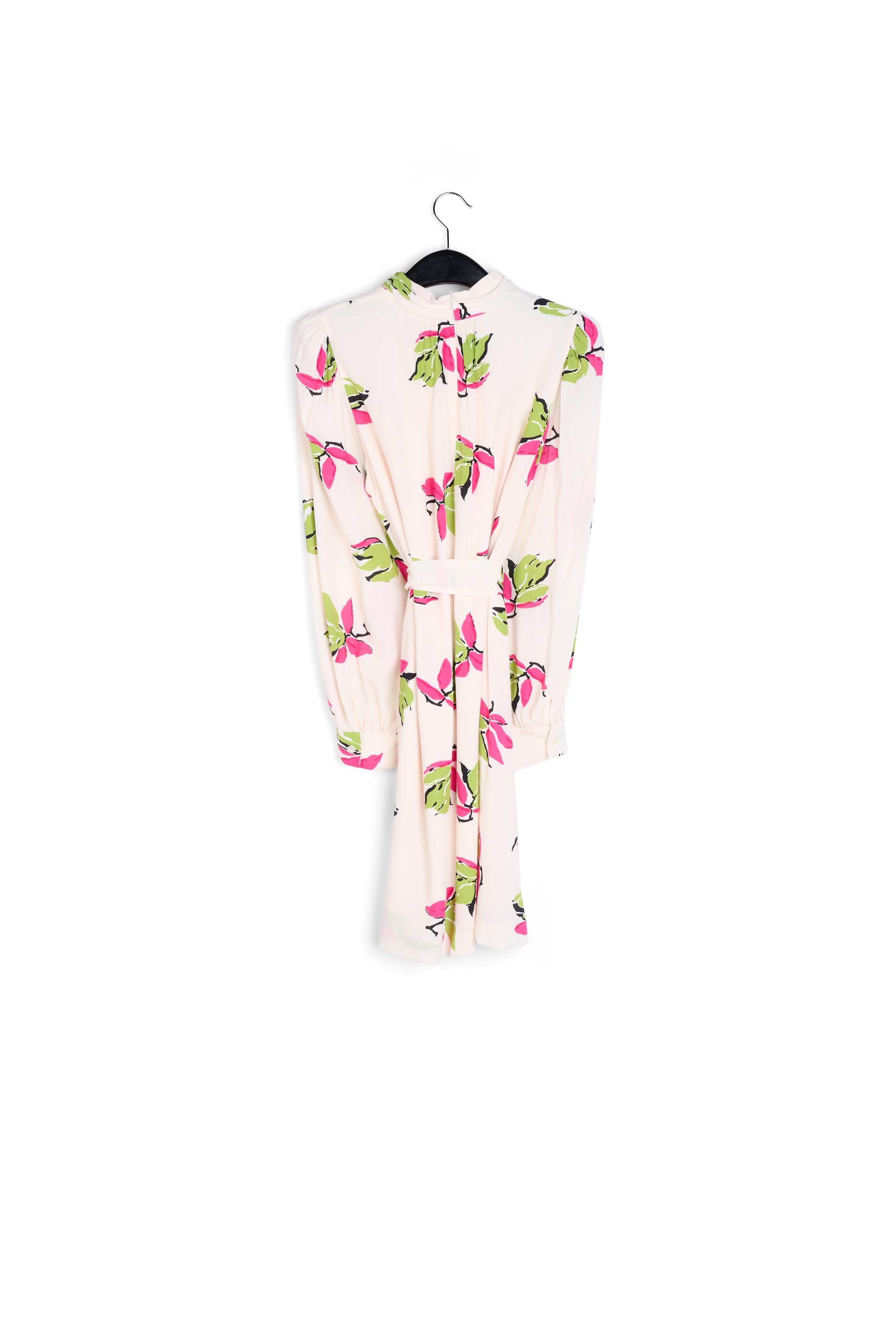 Gebroken witte mini-jurk met bloemenprint RE—SSENTIEL | Essentiel second hand