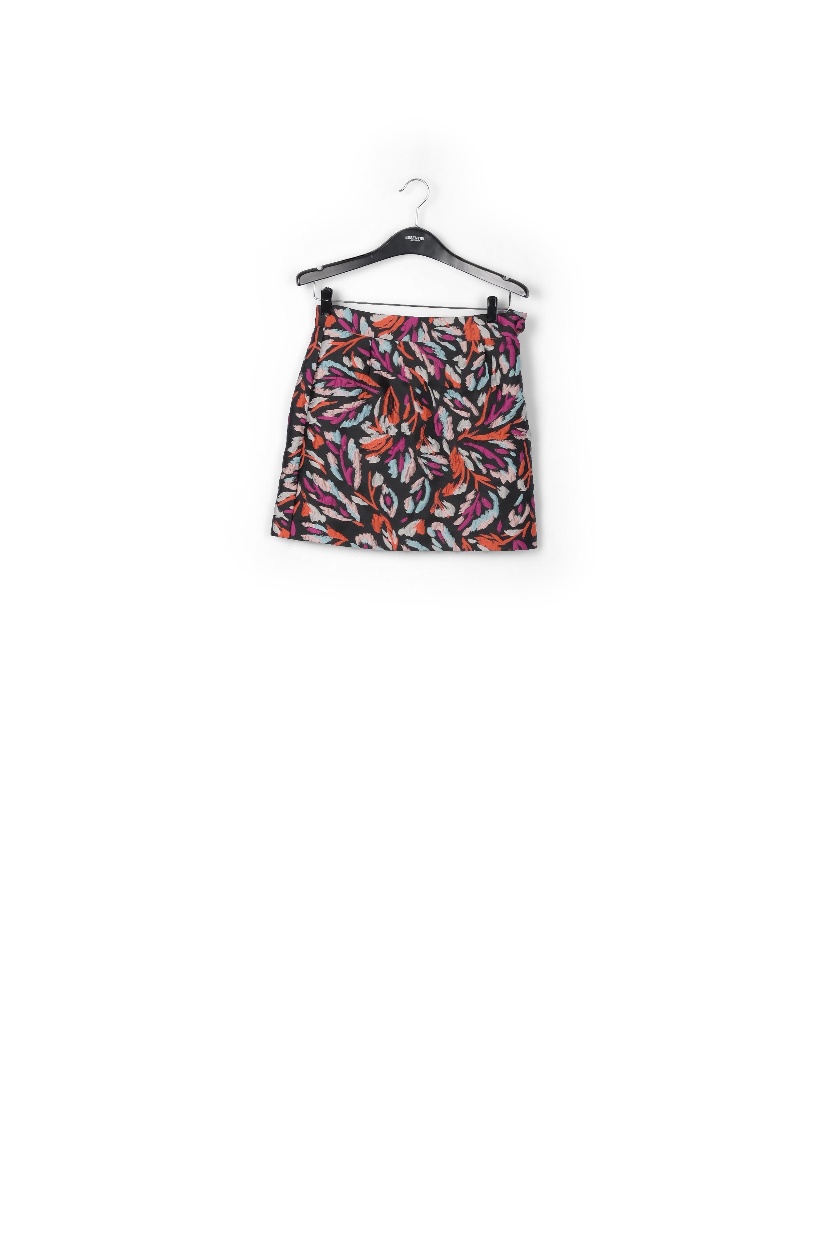 Black, yellow and lilac jacquard mini skirt RE—SSENTIEL | Essentiel second hand
