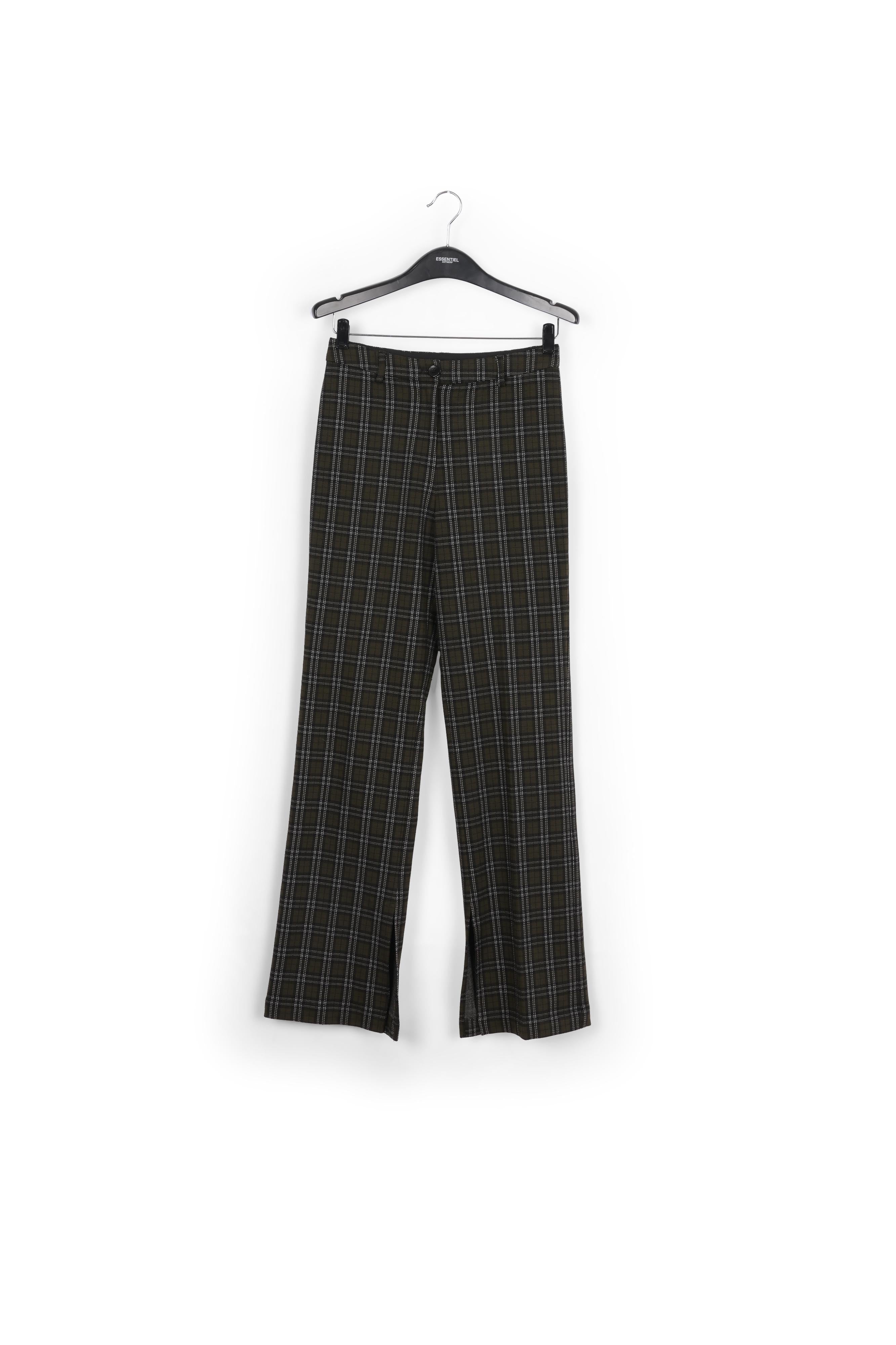 Khaki checked tailored pants RE—SSENTIEL | Essentiel second hand