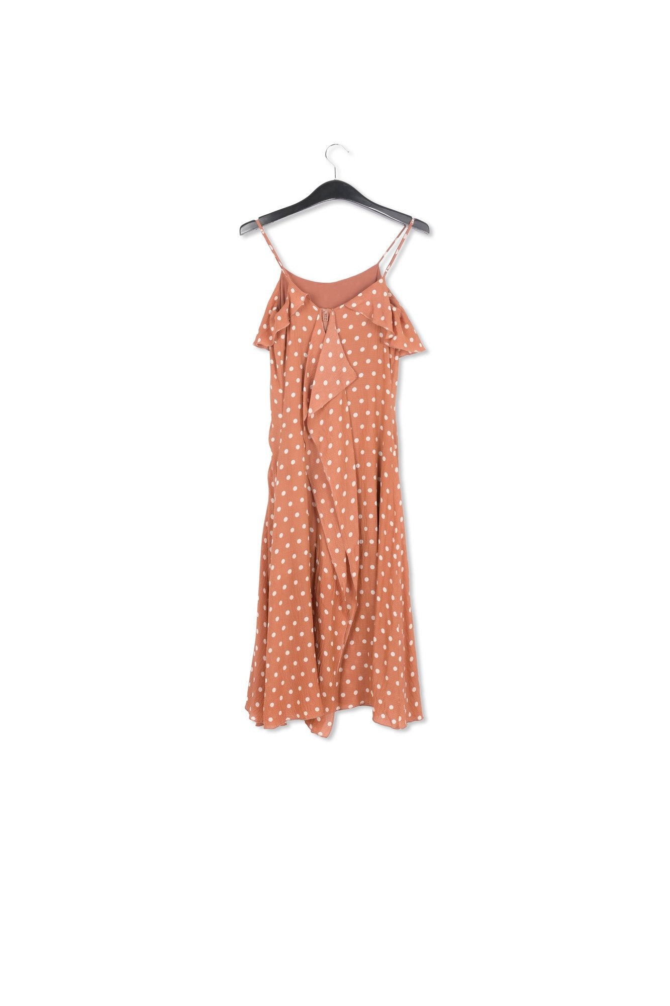 Brown and white polka-dot slip dress RE—SSENTIEL | Essentiel second hand