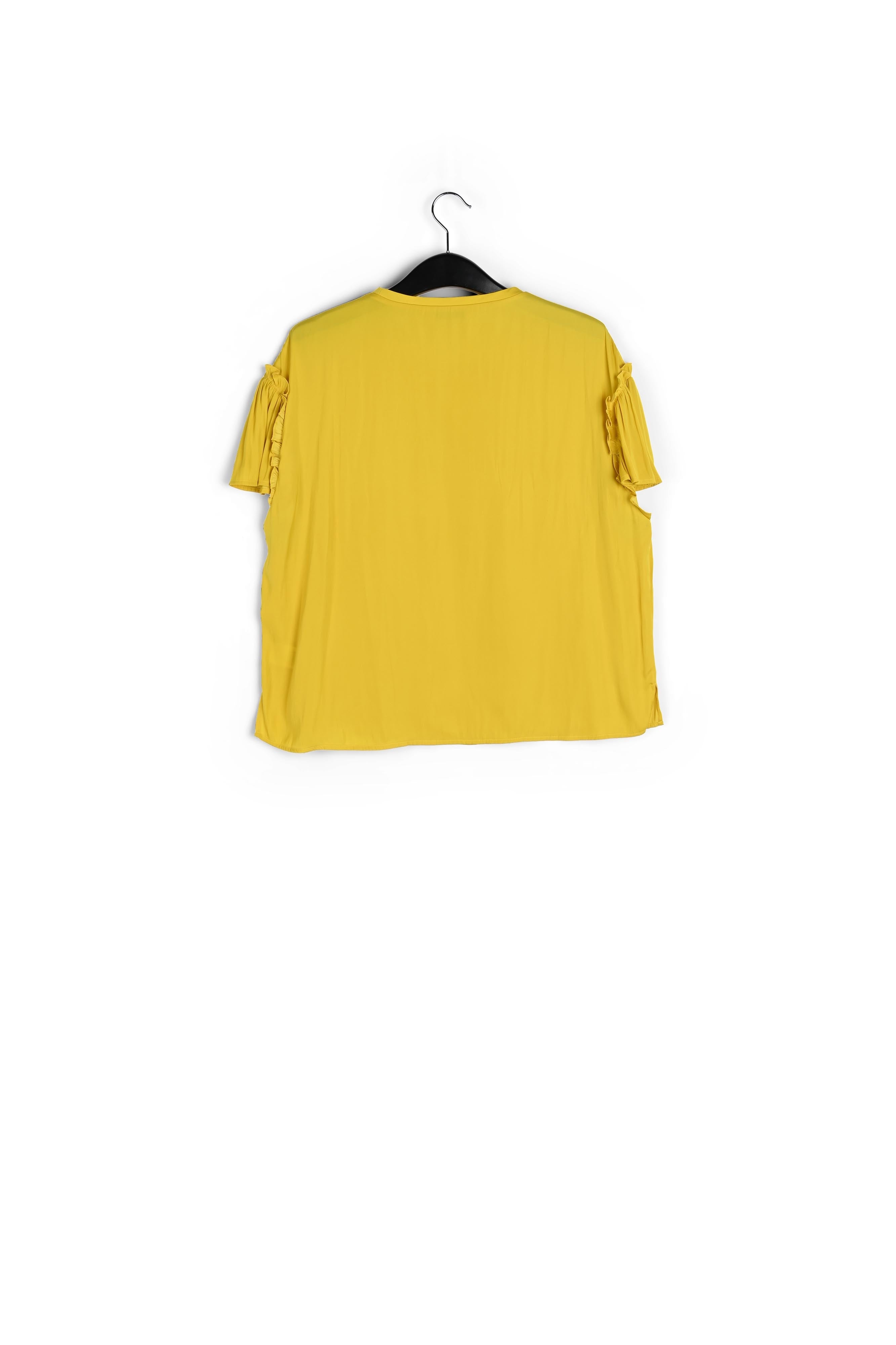 Gele top met korte ruchemouwen RE—SSENTIEL | Essentiel second hand