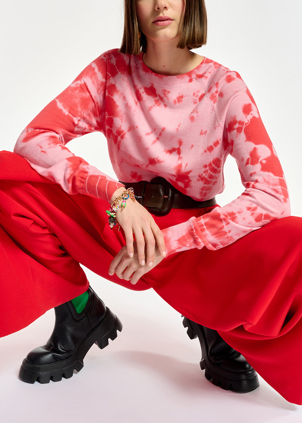 Red and pink tie-dye sweater RE—SSENTIEL | Essentiel second hand