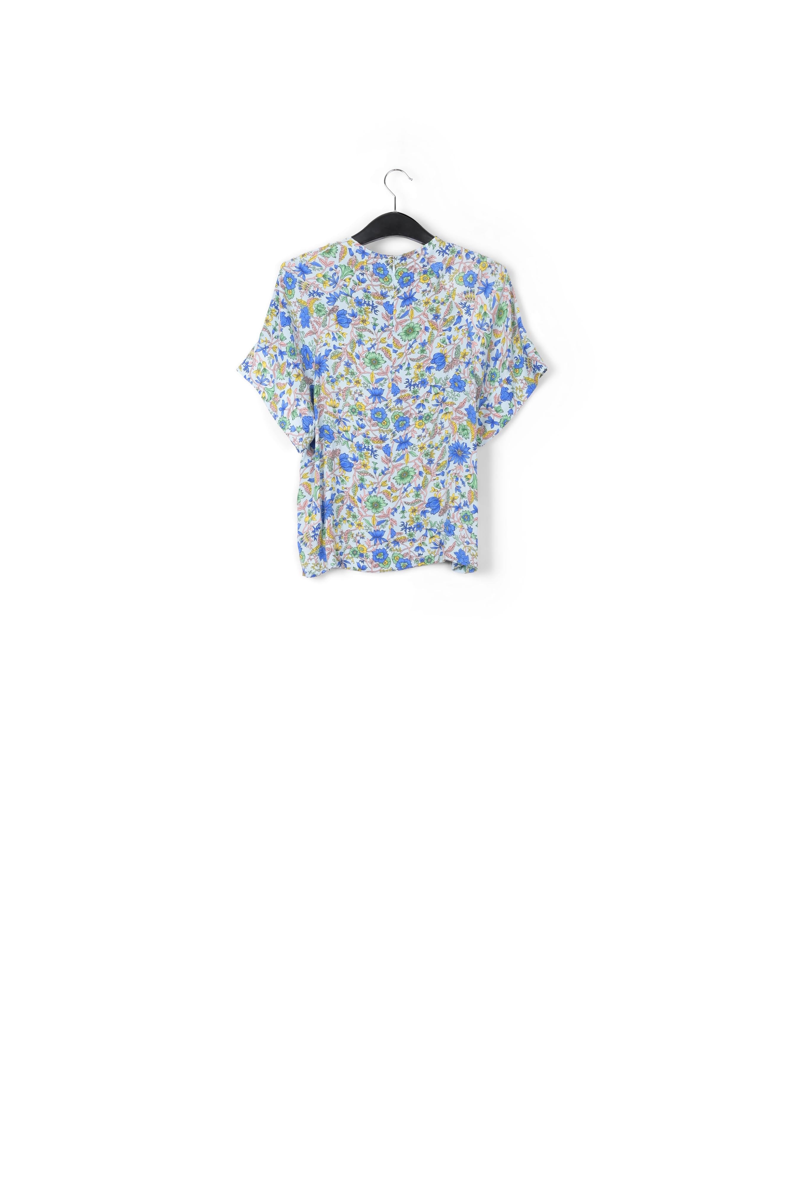 Light blue floral-print top RE—SSENTIEL | Essentiel second hand
