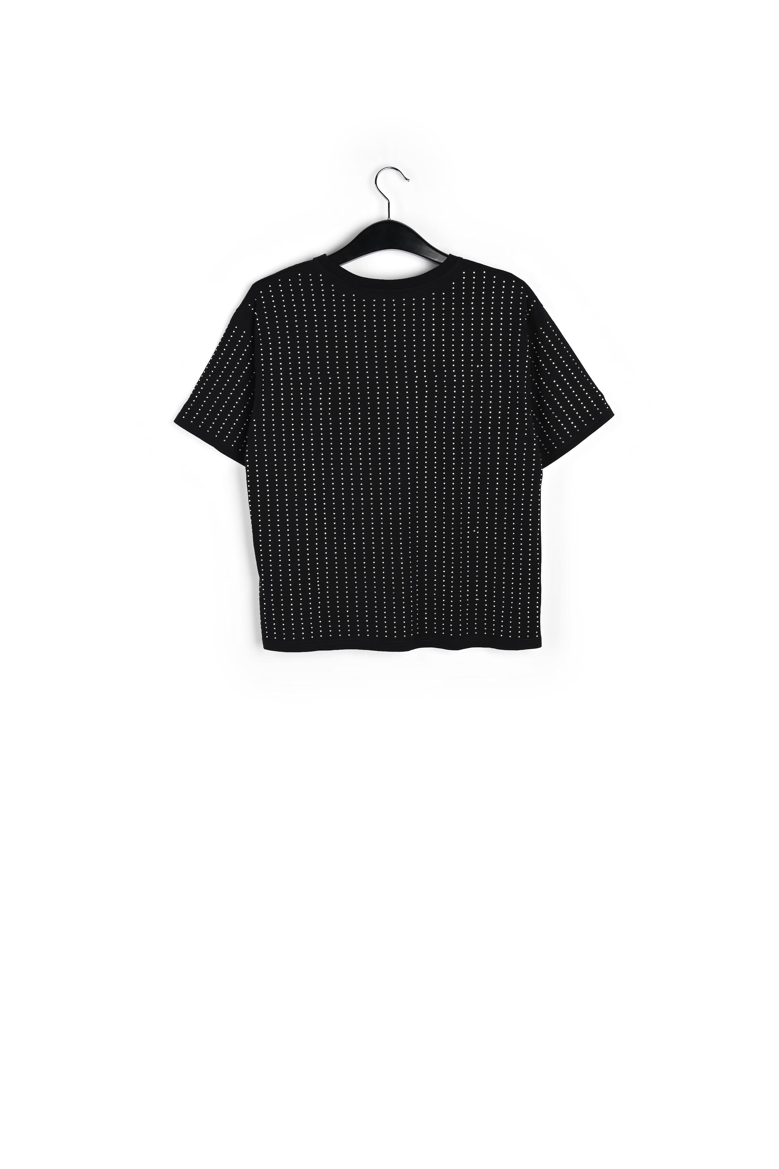 Black rhinestone-embellished cotton T-shirt RE—SSENTIEL | Essentiel second hand