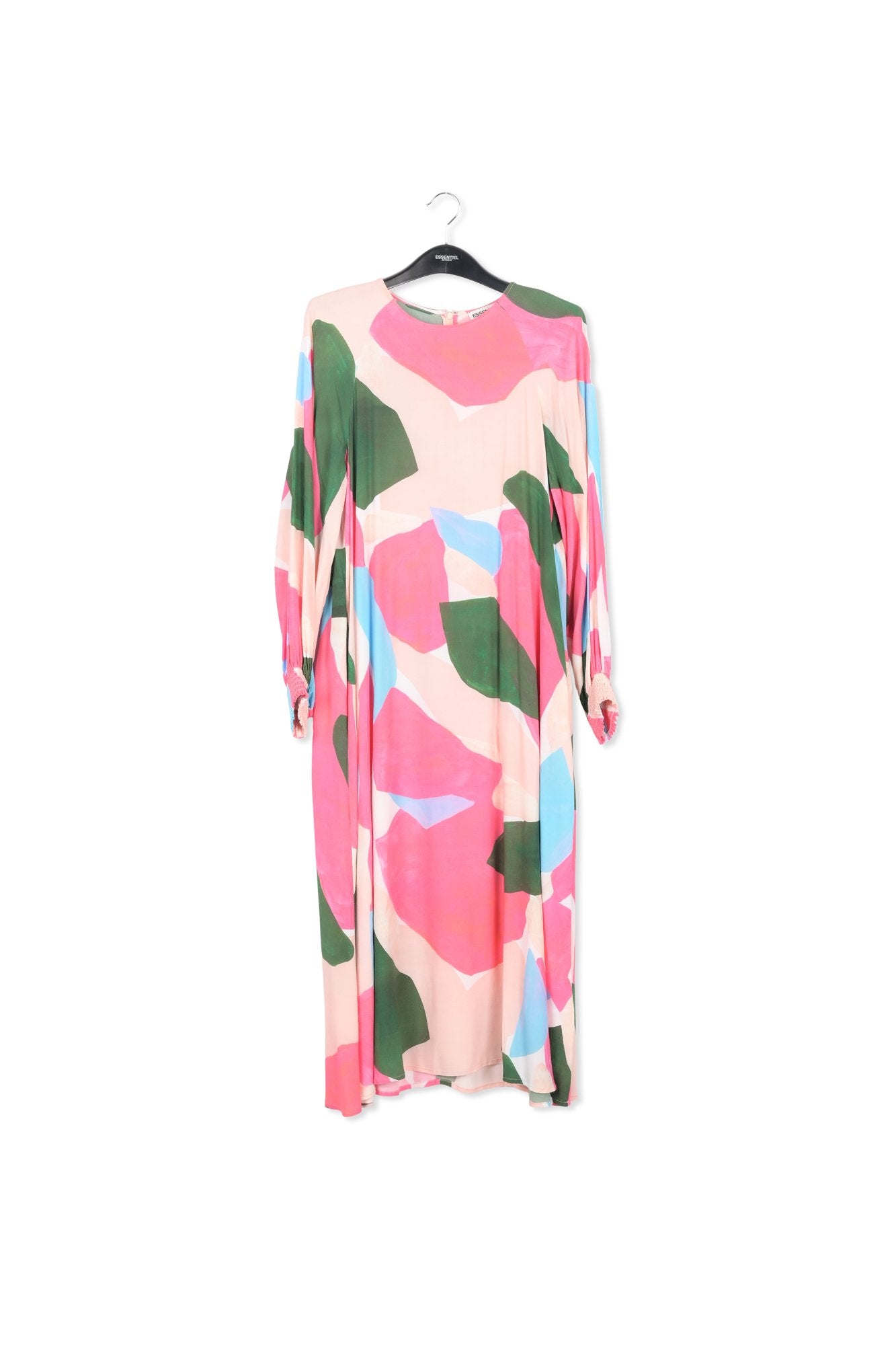 Light pink, pink and blue maxi-dress with graphic print RE—SSENTIEL | Essentiel second hand