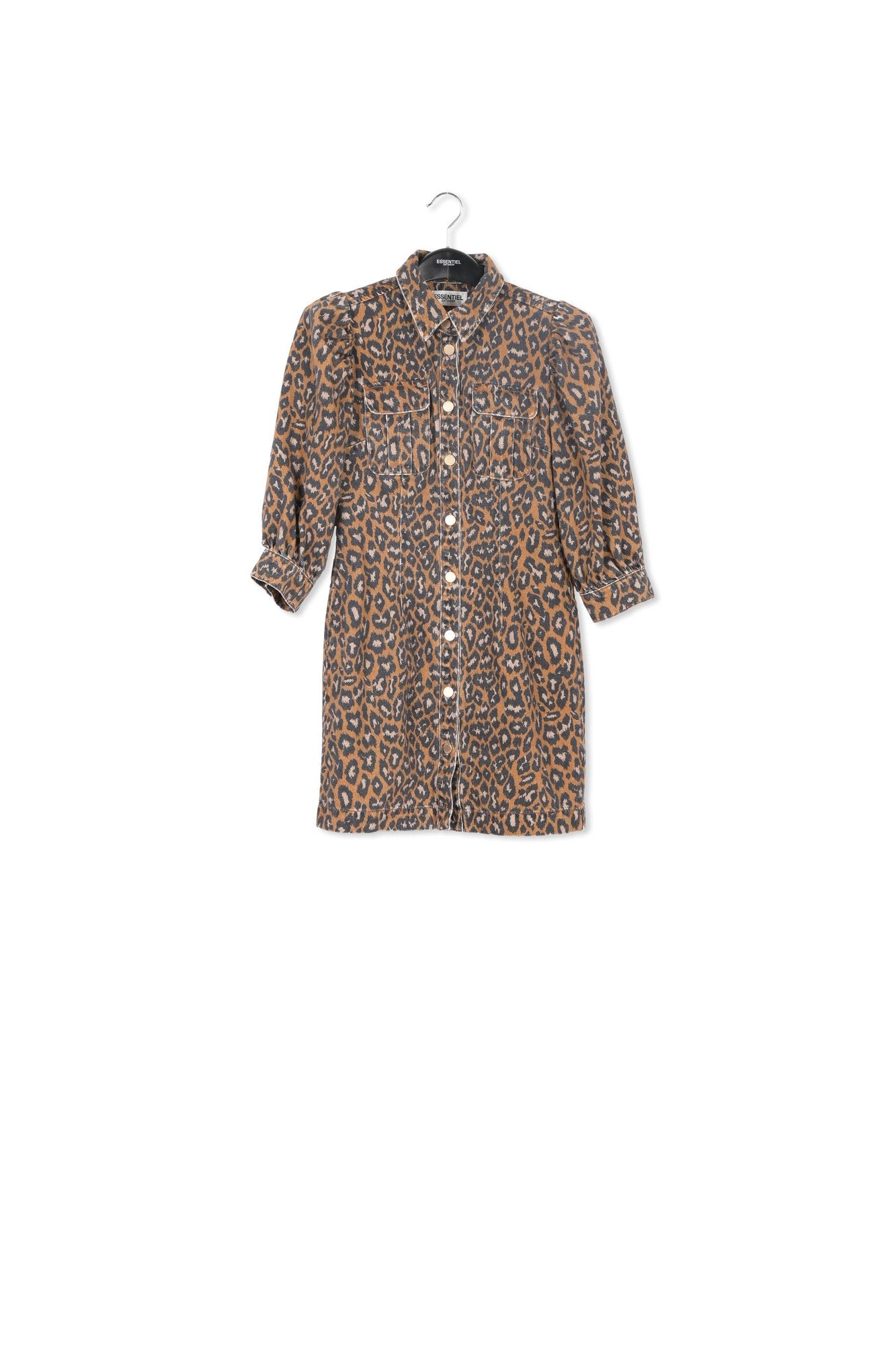 Mini robe jean à  imprimé léopard RE—SSENTIEL | Essentiel second hand