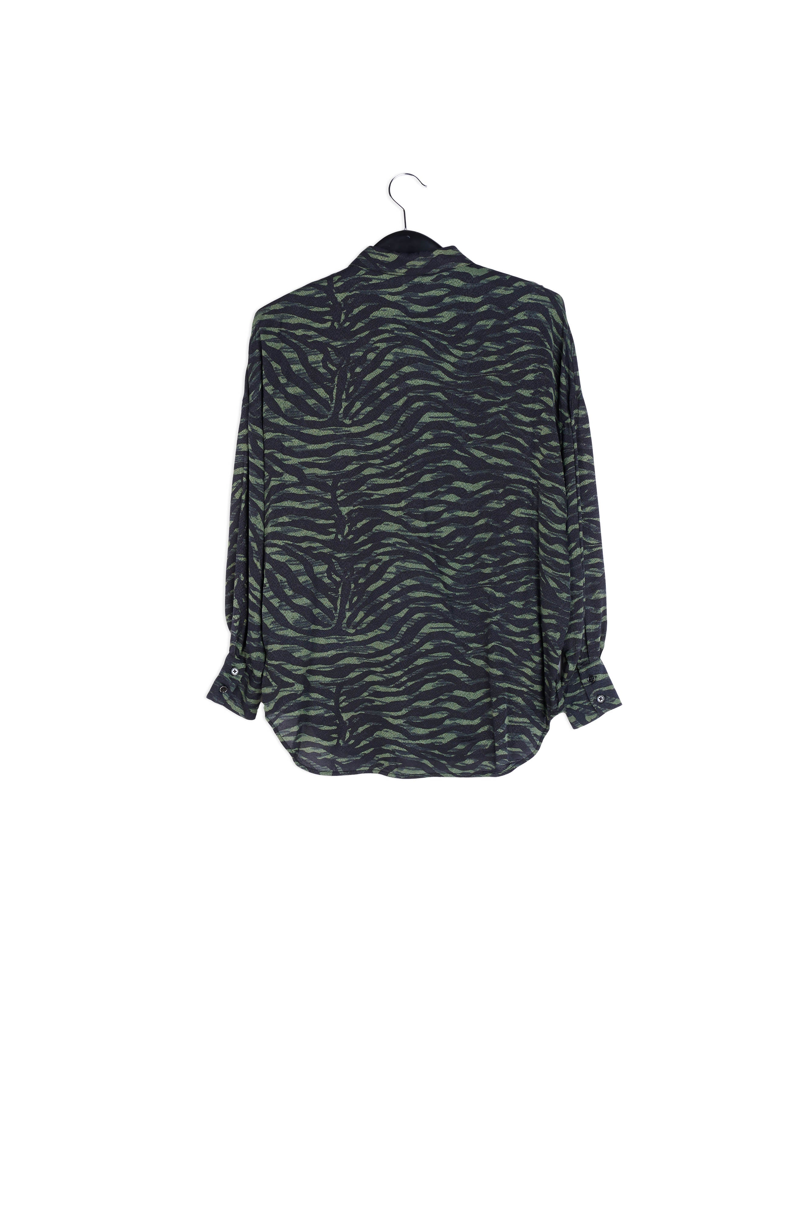Green and black zebra print oversized shirt RE—SSENTIEL | Essentiel second hand