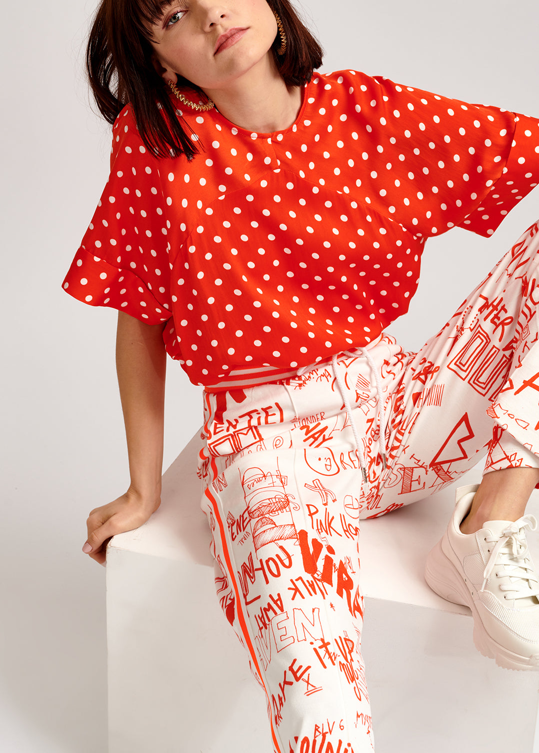 Red polka dot top RE—SSENTIEL | Essentiel second hand