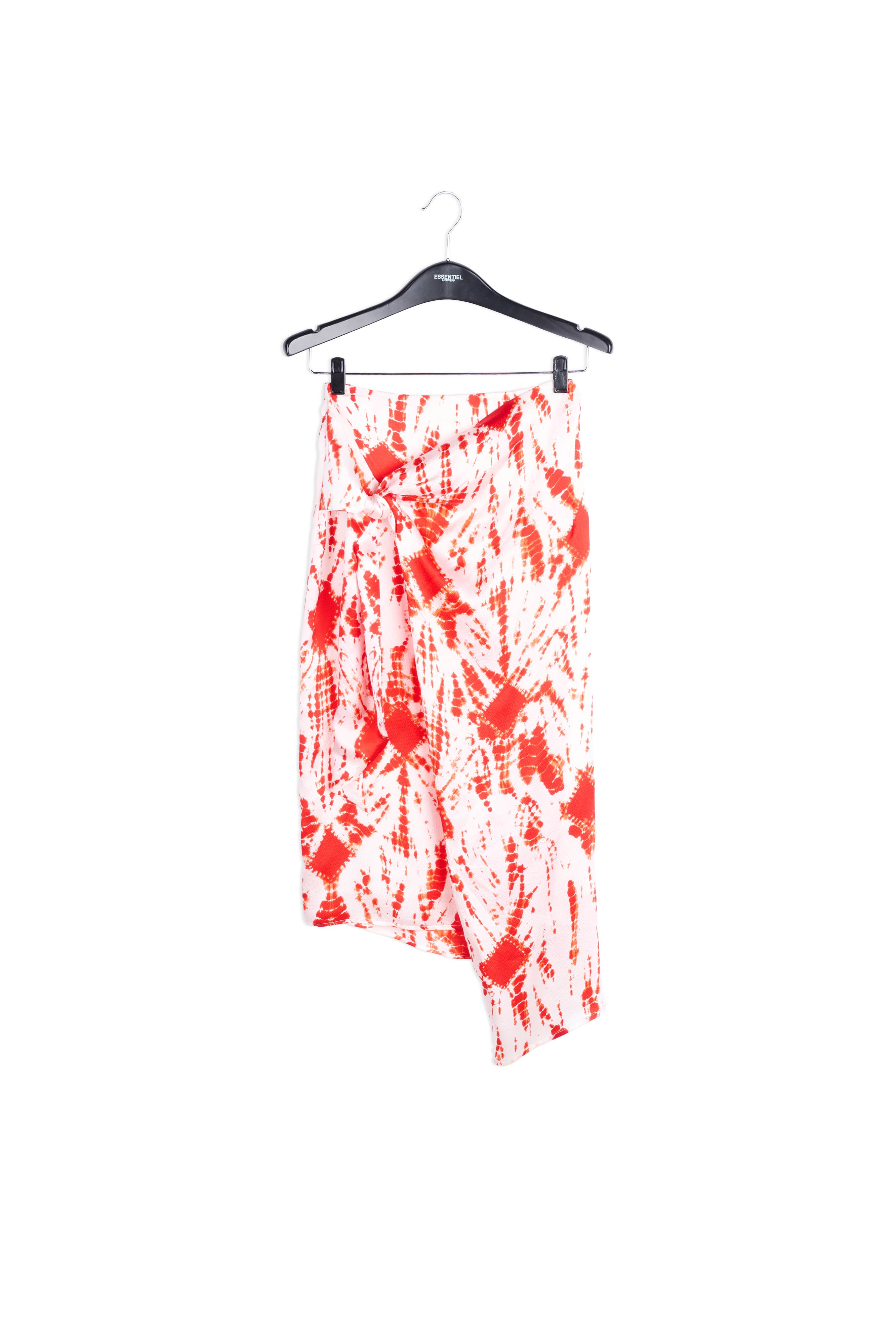 Jupe midi en soie tie-dye blanc cassé et vert RE—SSENTIEL | Essentiel second hand