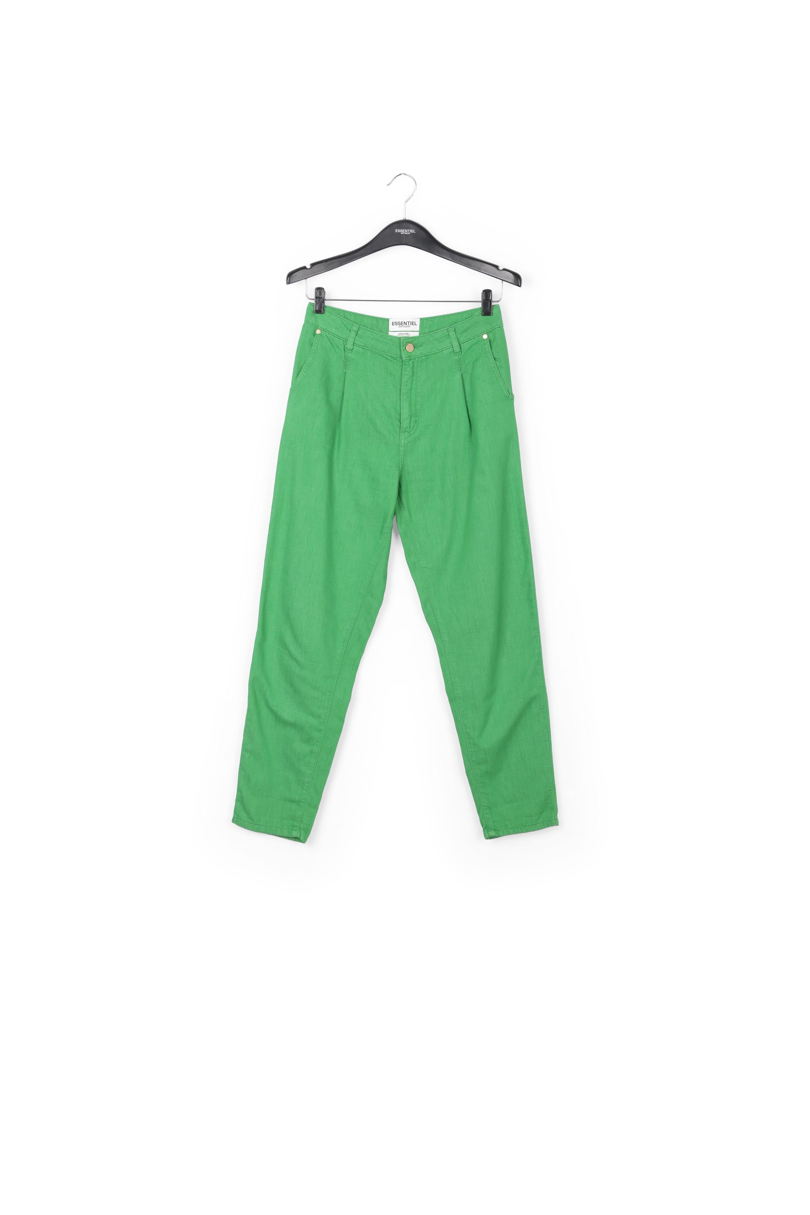 Groene jeansbroek met wijde snit RE—SSENTIEL | Essentiel second hand