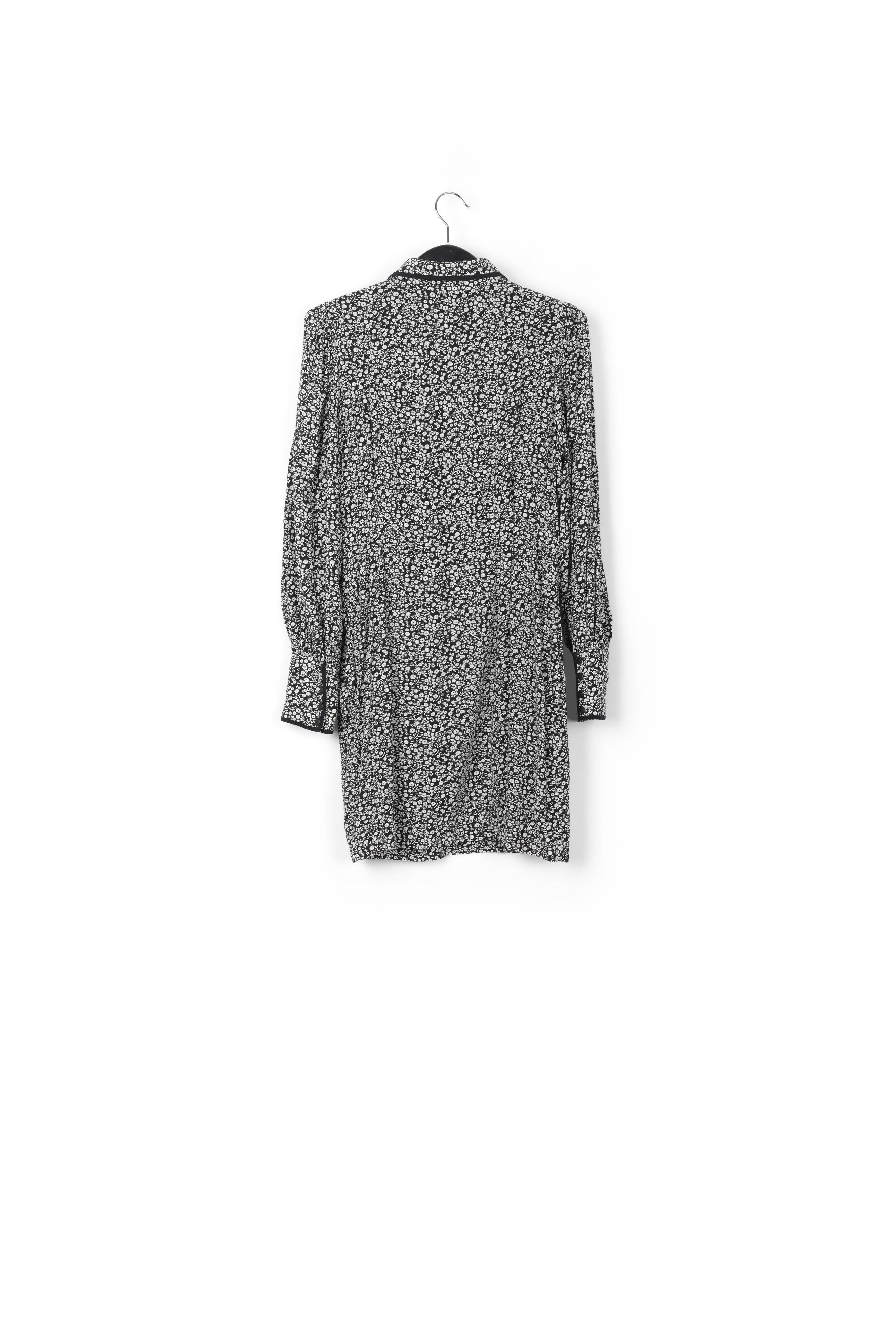 Robe midi à fleurs noire et blanc cassé RE—SSENTIEL | Essentiel second hand