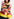 Yellow, pink and black striped knit sweater Faume - seconde main