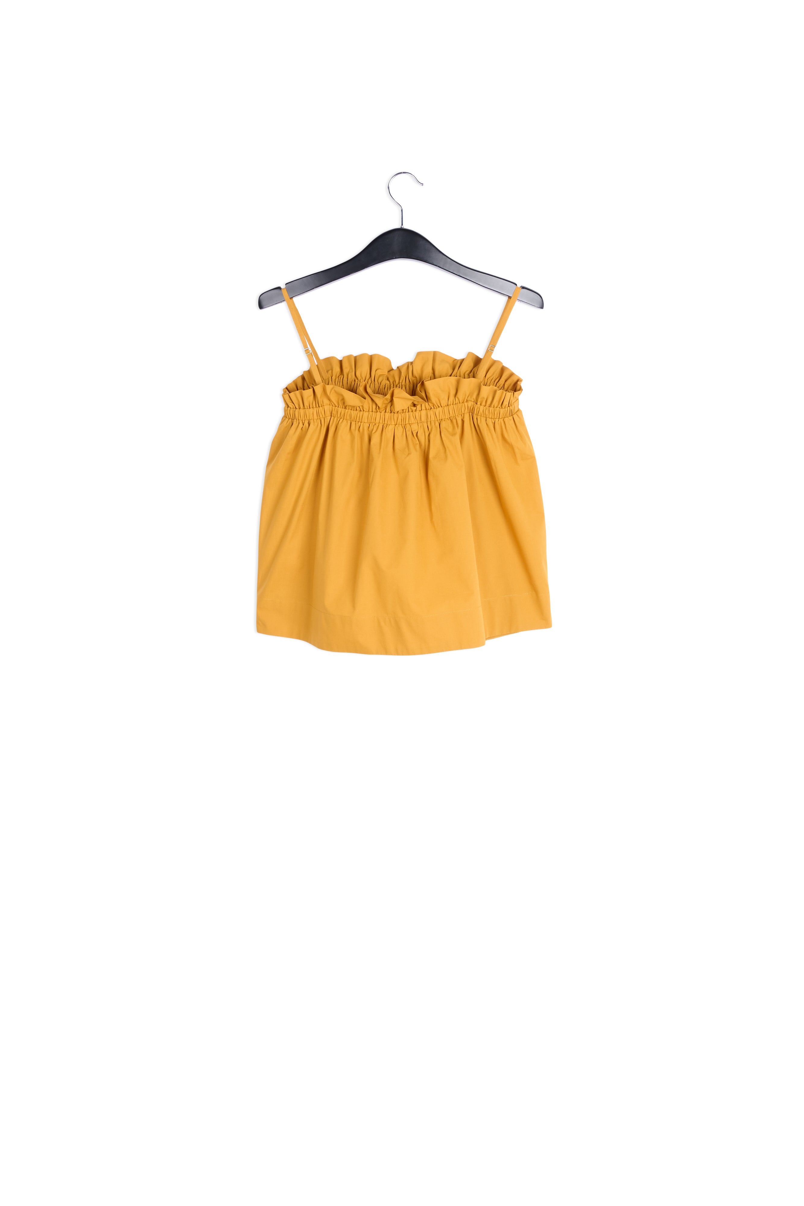 Orange cotton-poplin ruffled camisole RE—SSENTIEL | Essentiel second hand
