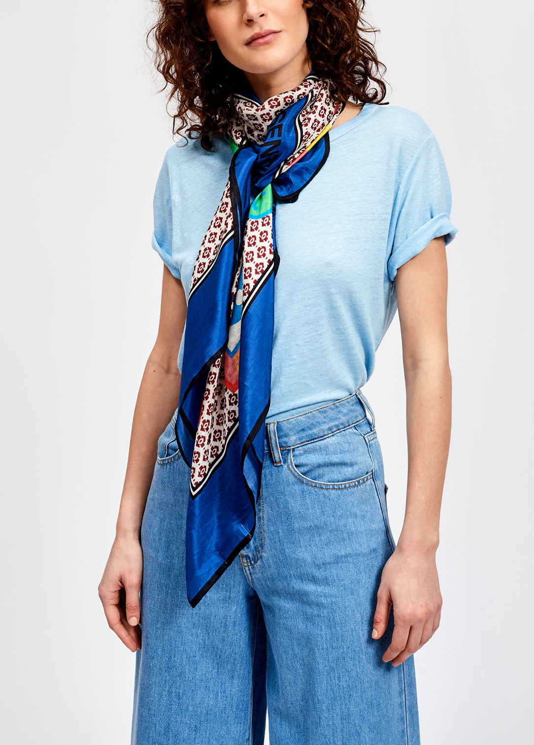 Sky blue linen summer t-shirt RE—SSENTIEL | Essentiel second hand