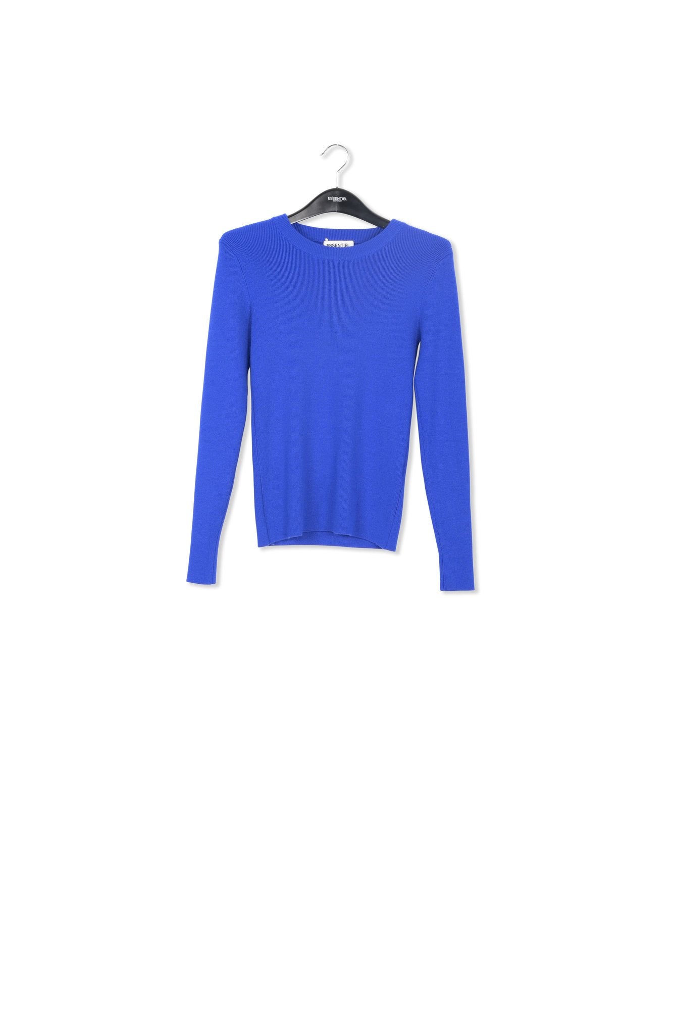 Pull bleu foncé en tricot côtelé RE—SSENTIEL | Essentiel second hand