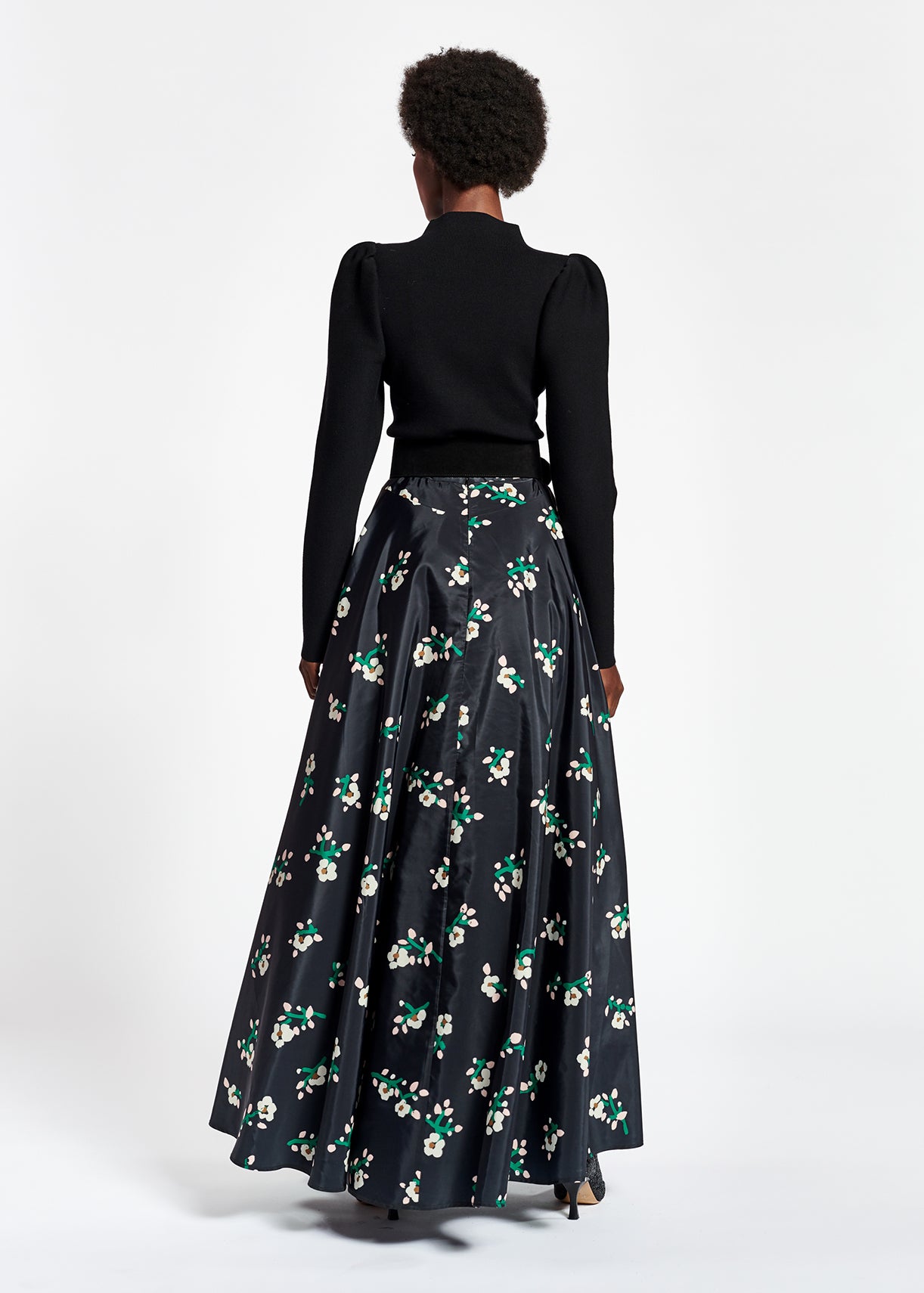 Jupe maxi noire en taffetas RE—SSENTIEL | Essentiel second hand