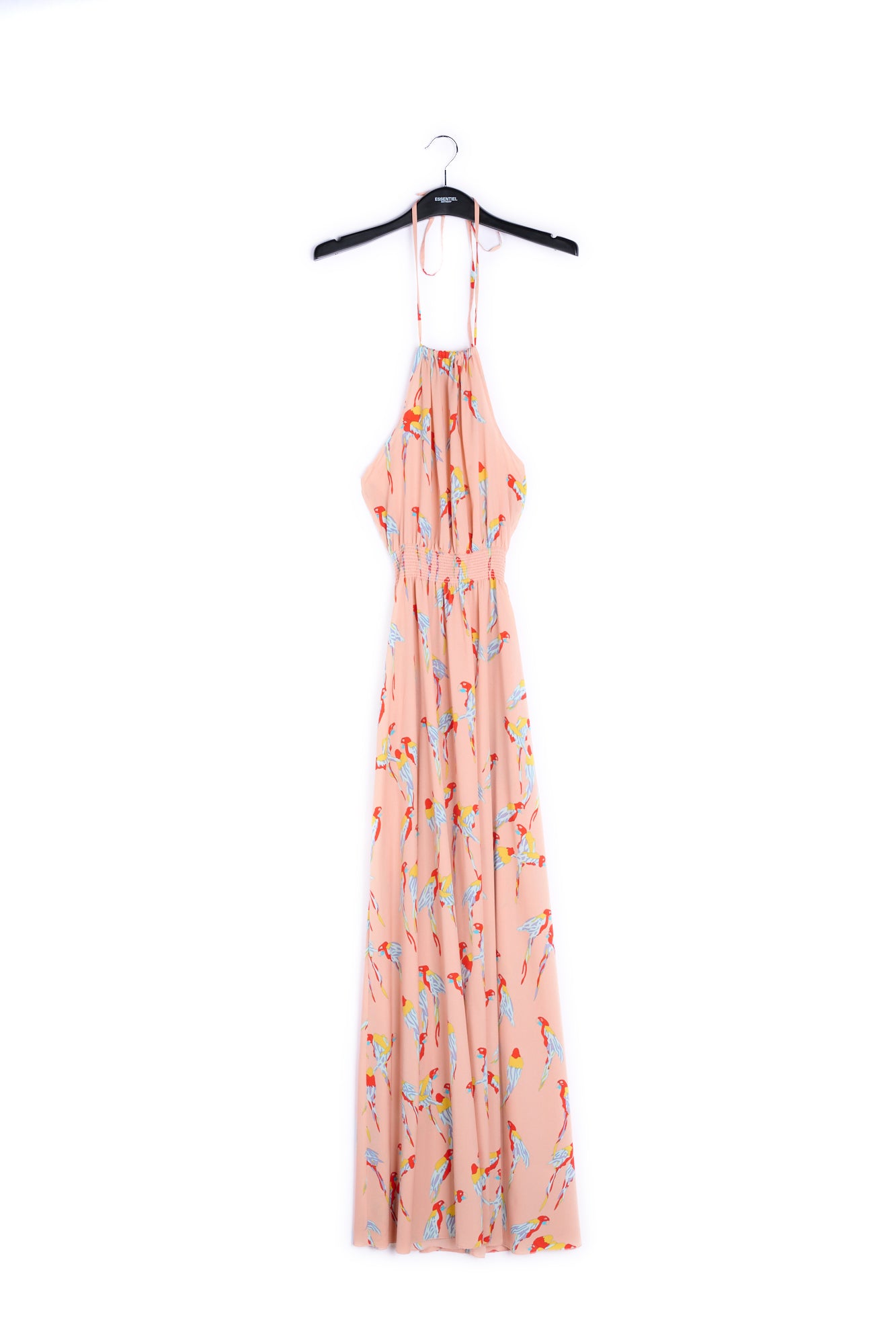 Pink halterneck maxi dress in print RE—SSENTIEL | Essentiel second hand