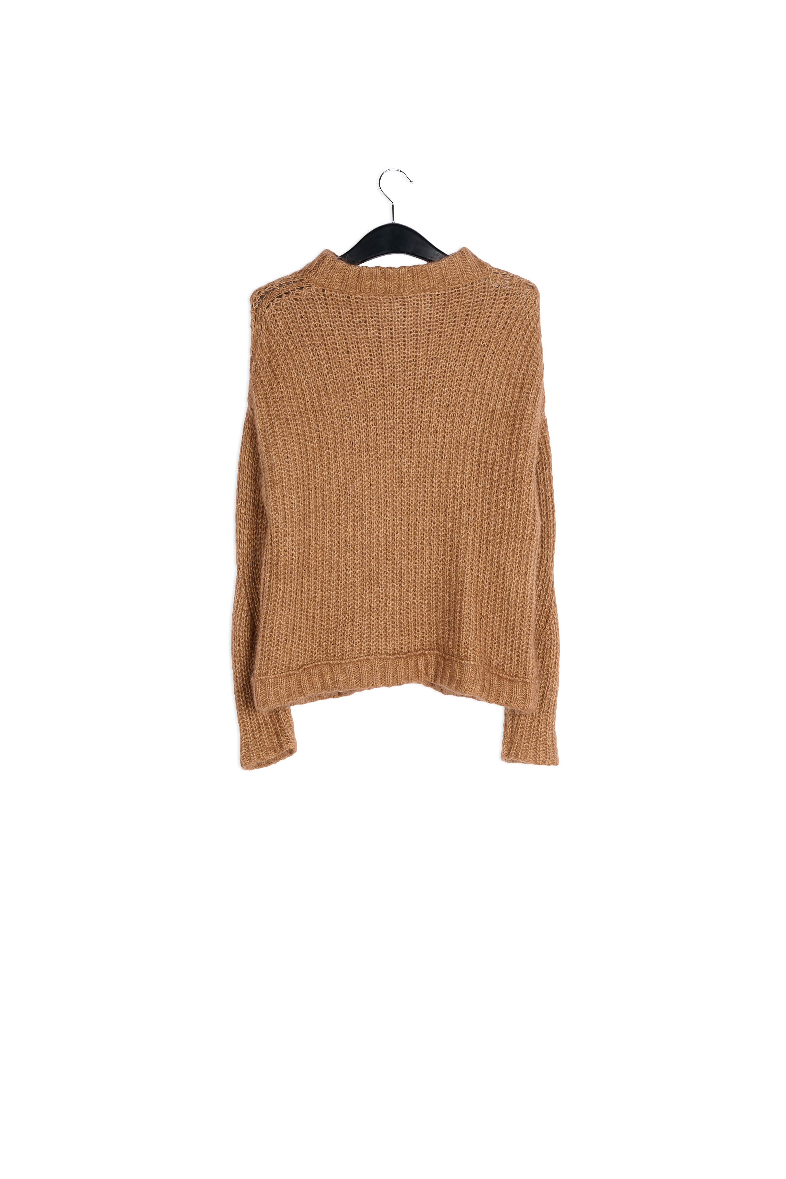 Oversized light brown cable knit RE—SSENTIEL | Essentiel second hand