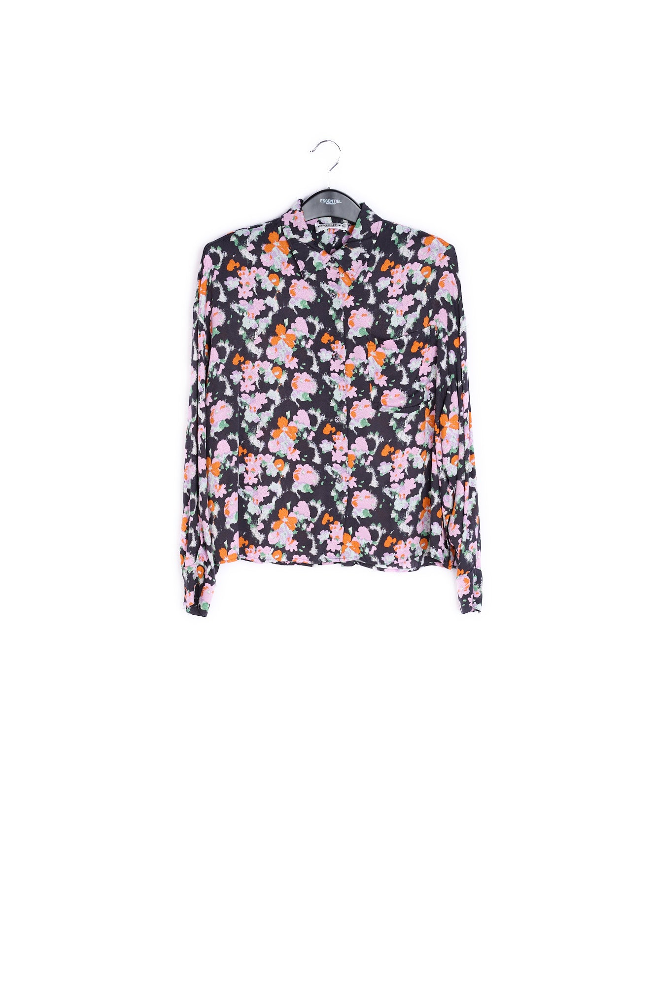Dark blue loose-fit floral shirt RE—SSENTIEL | Essentiel second hand