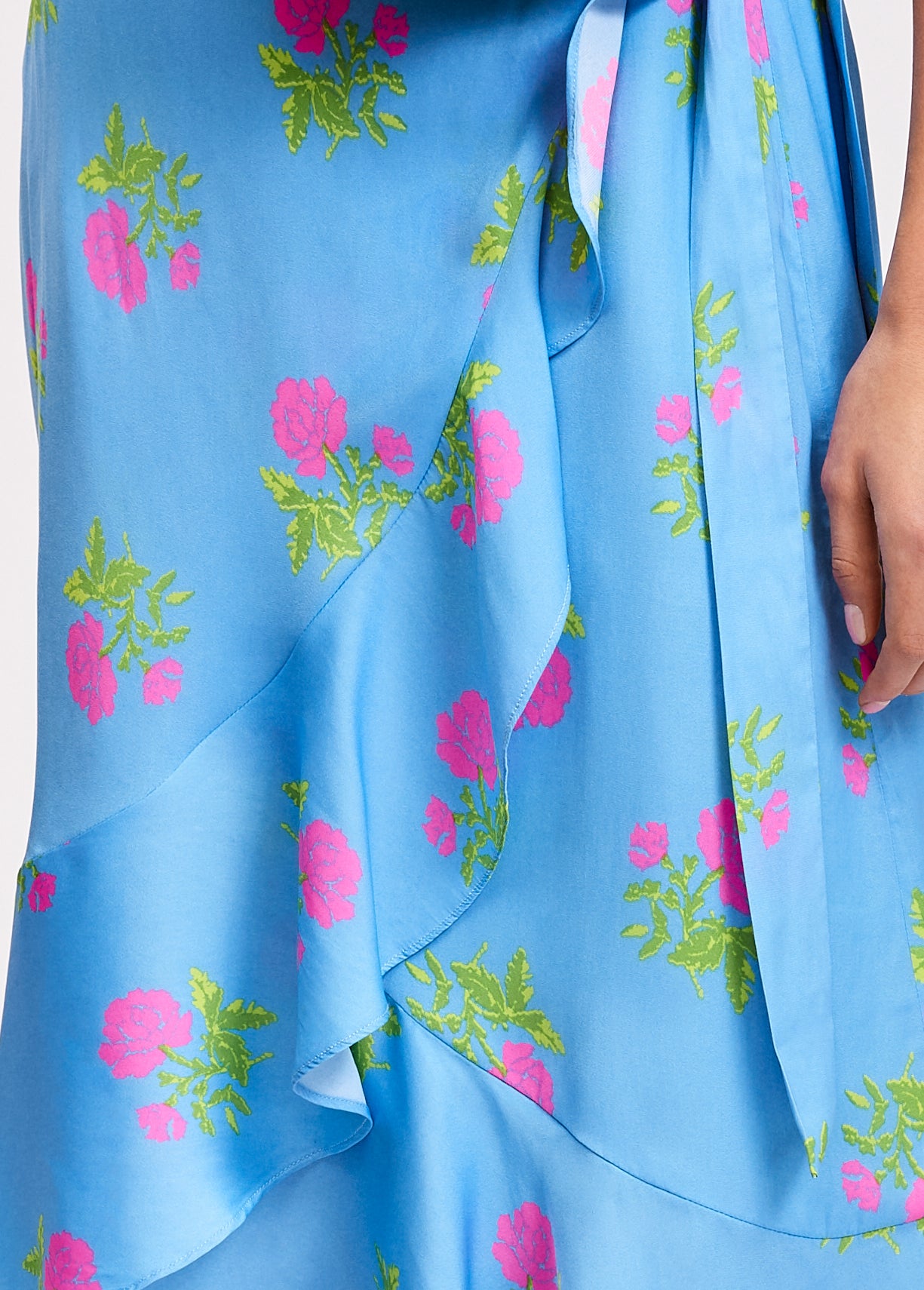 Blue floral print ruffled skirt RE—SSENTIEL | Essentiel second hand