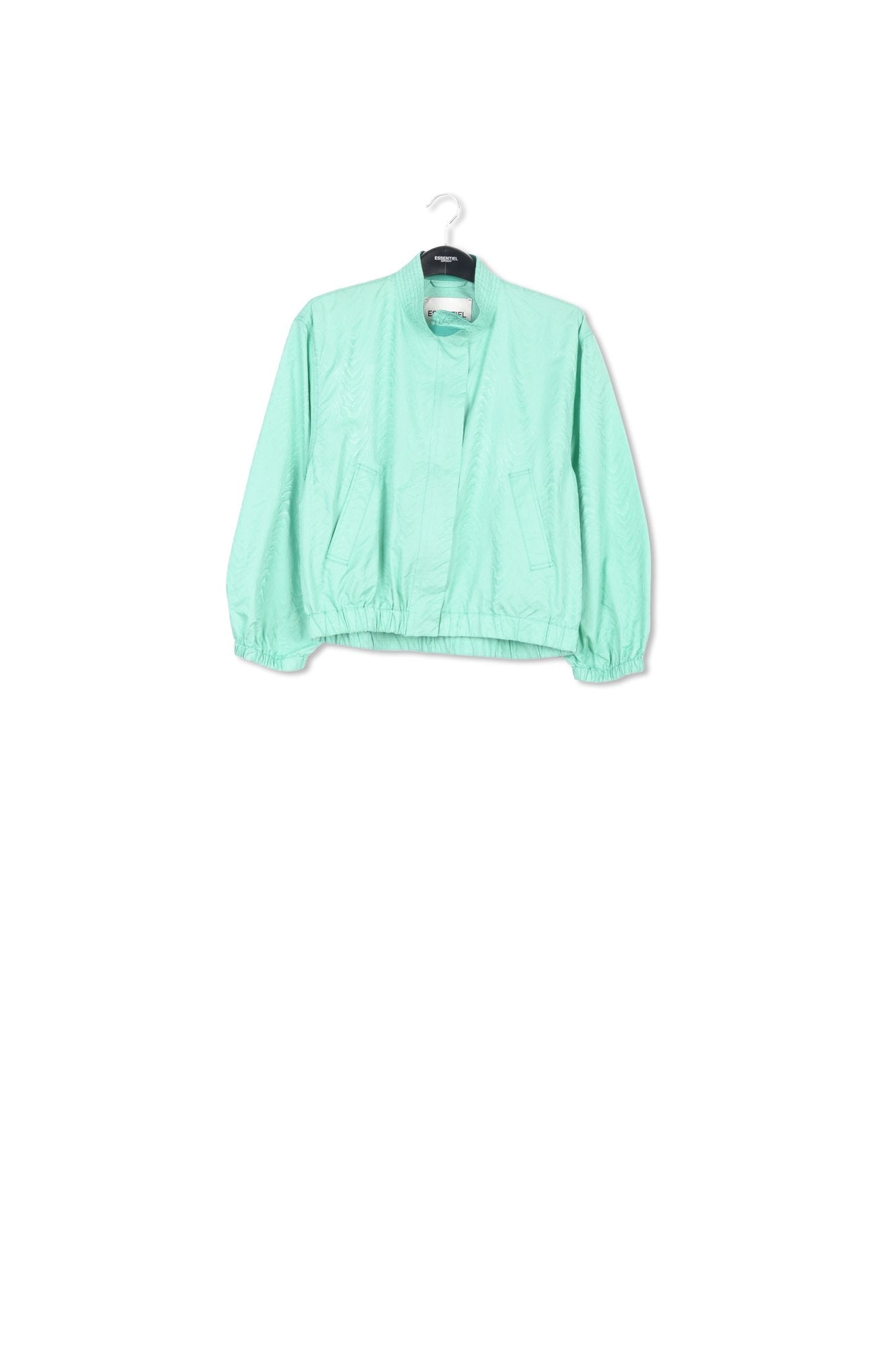 Blouson aviateur en jacquard turquoise RE—SSENTIEL | Essentiel second hand