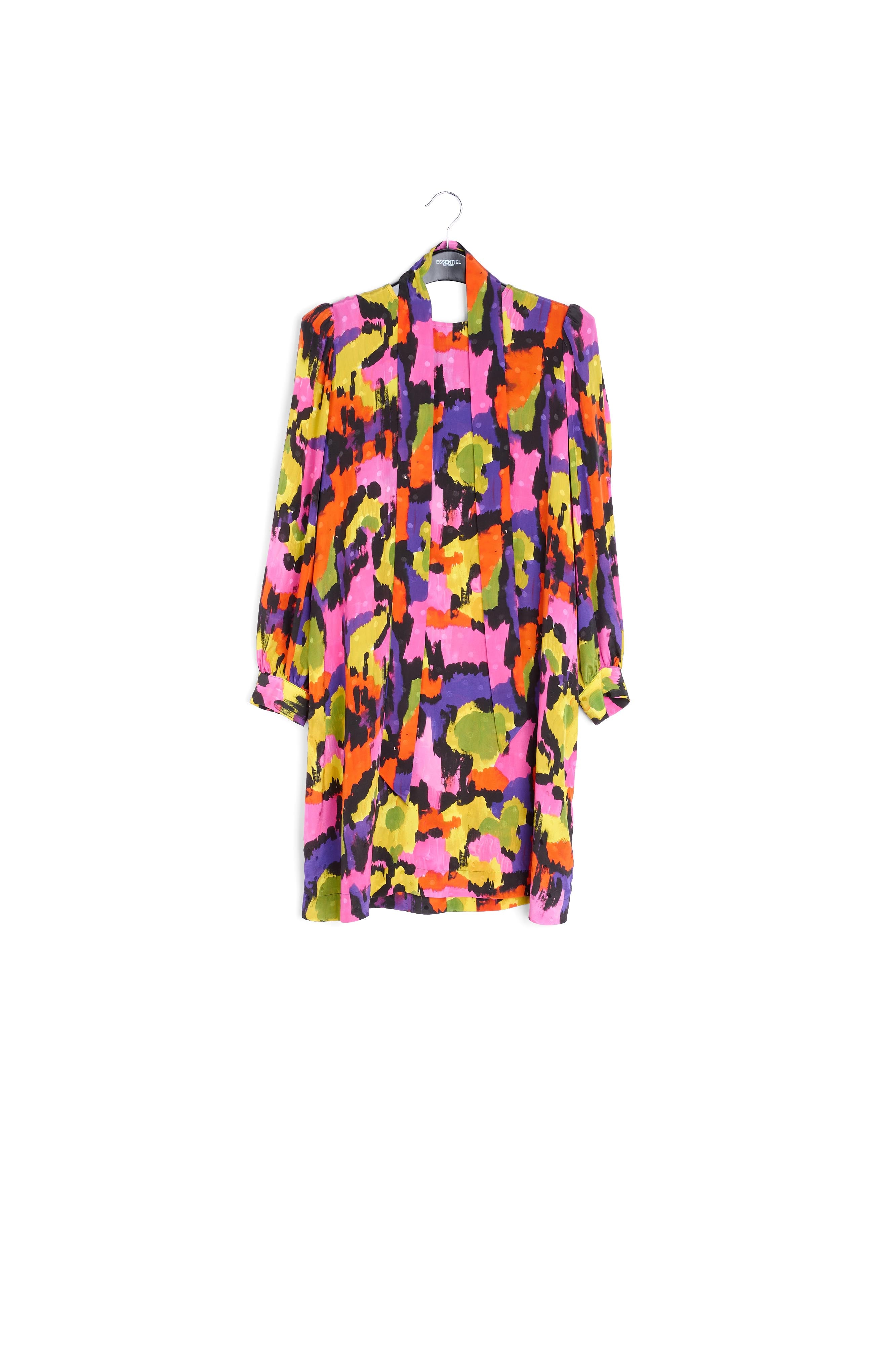 Colorful silk jacquard mini dress RE—SSENTIEL | Essentiel second hand