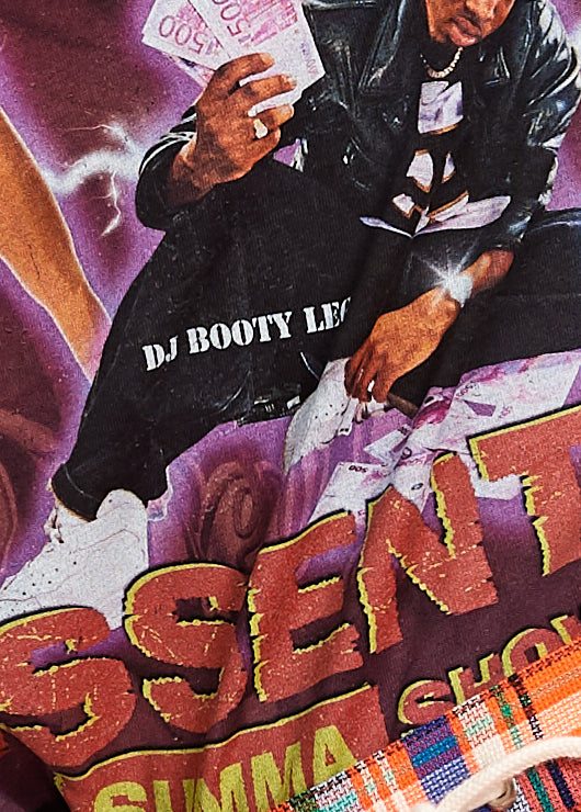 Black cotton t-shirt with dj booty leg print RE—SSENTIEL | Essentiel second hand