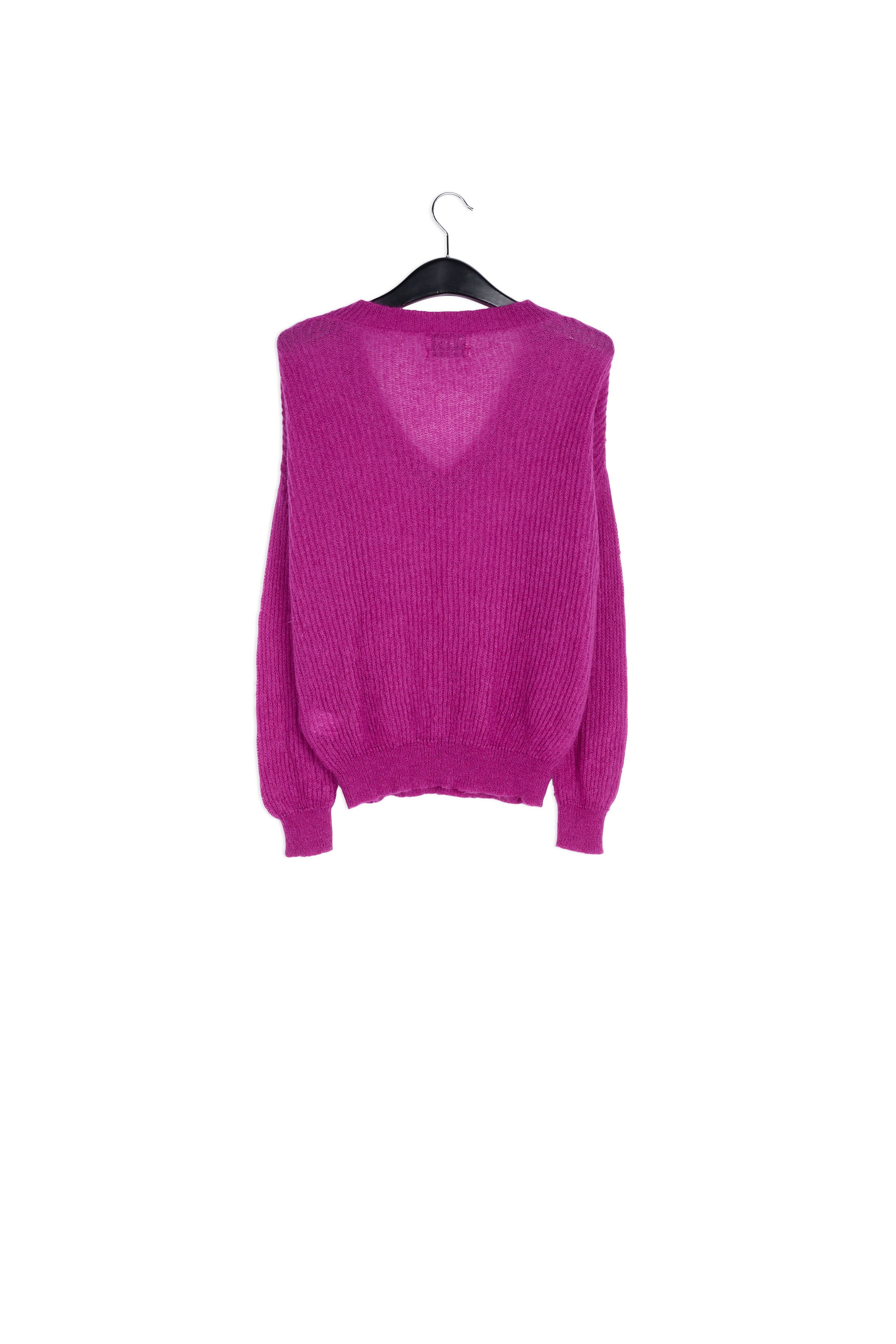 Purple mohair blend v-neck sweater RE—SSENTIEL | Essentiel second hand