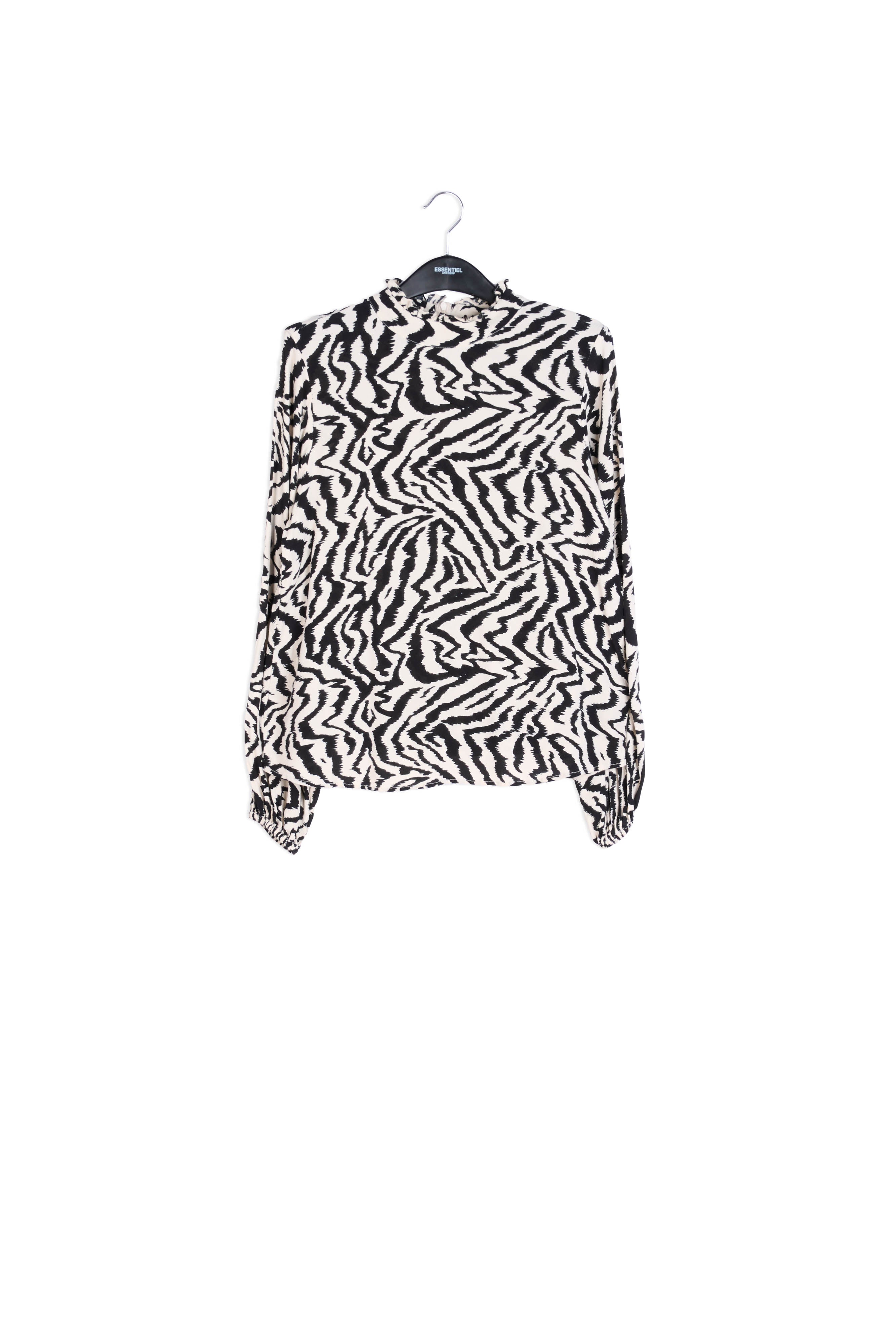 Black and white zebra-print top RE—SSENTIEL | Essentiel second hand