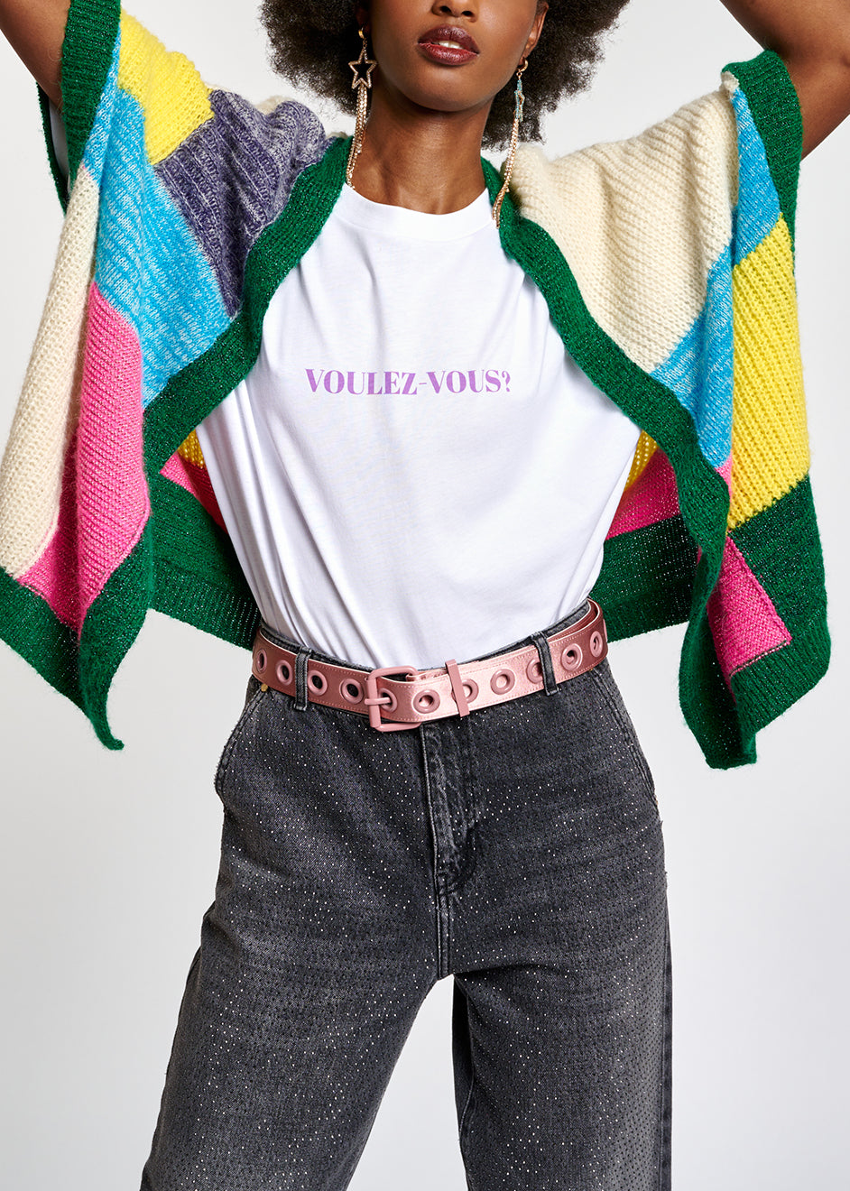 Oversized multicolored patchwork cardigan RE—SSENTIEL | Essentiel second hand