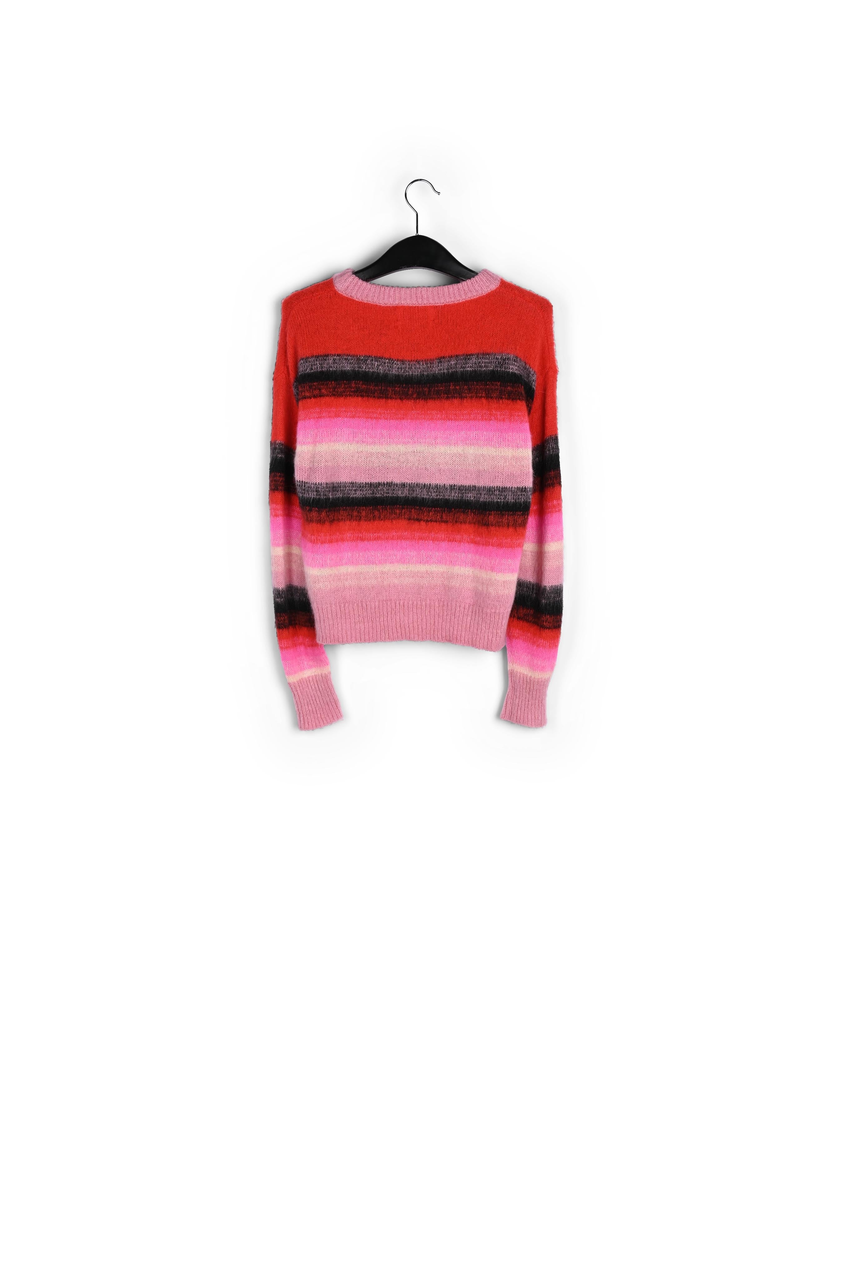 Red, pink and black striped knit sweater RE—SSENTIEL | Essentiel second hand
