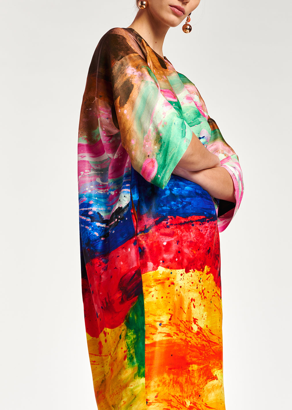 Multicolor paint brush print mini dress RE—SSENTIEL | Essentiel second hand