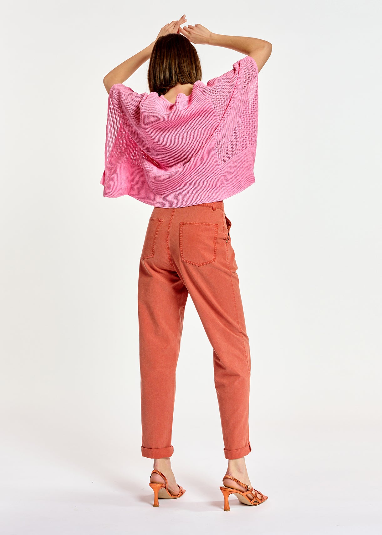 Jean fuselé orange foncé à taille haute RE—SSENTIEL | Essentiel second hand