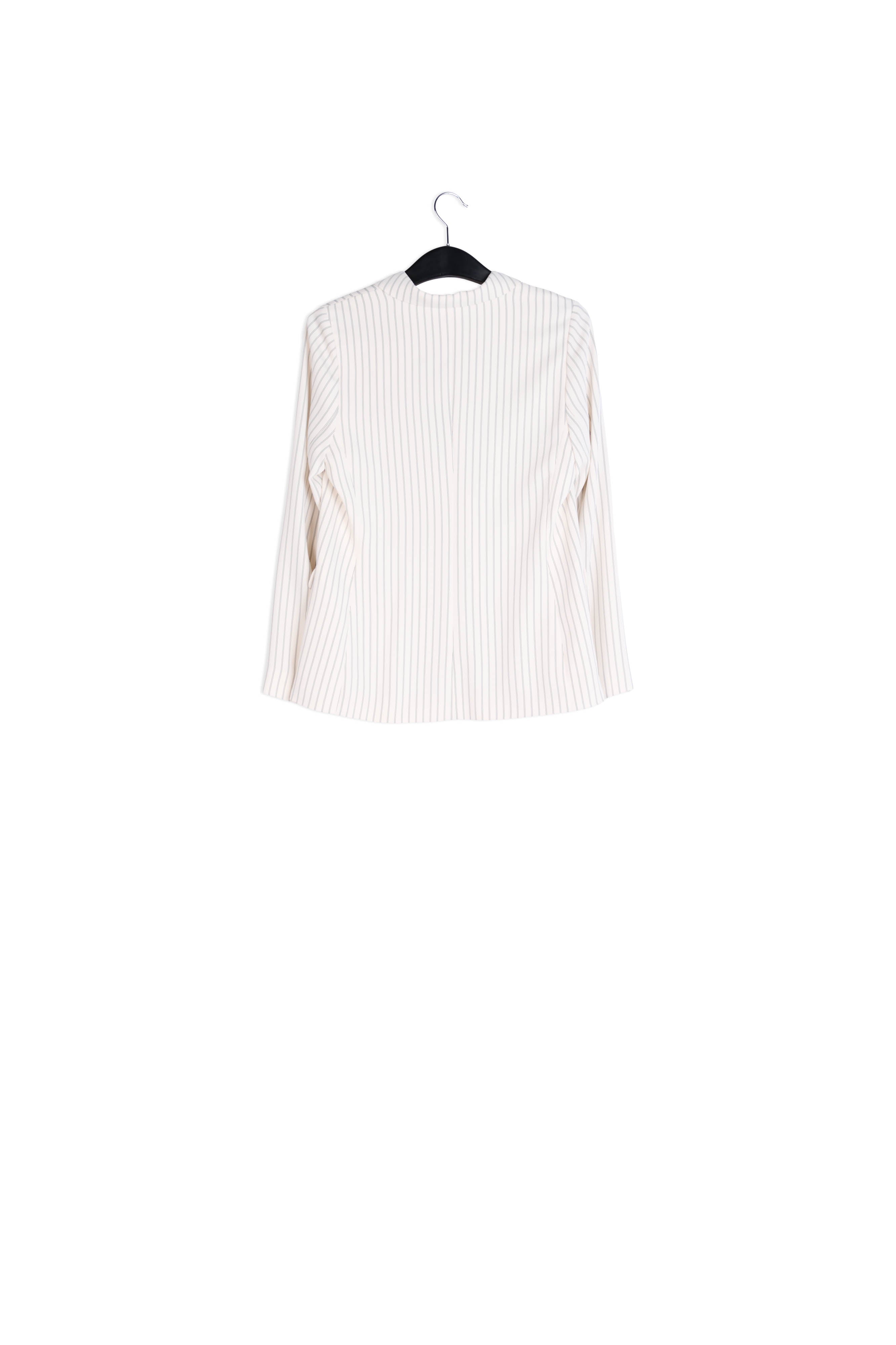 Off-white cardigan with dark blue pinstripes RE—SSENTIEL | Essentiel second hand