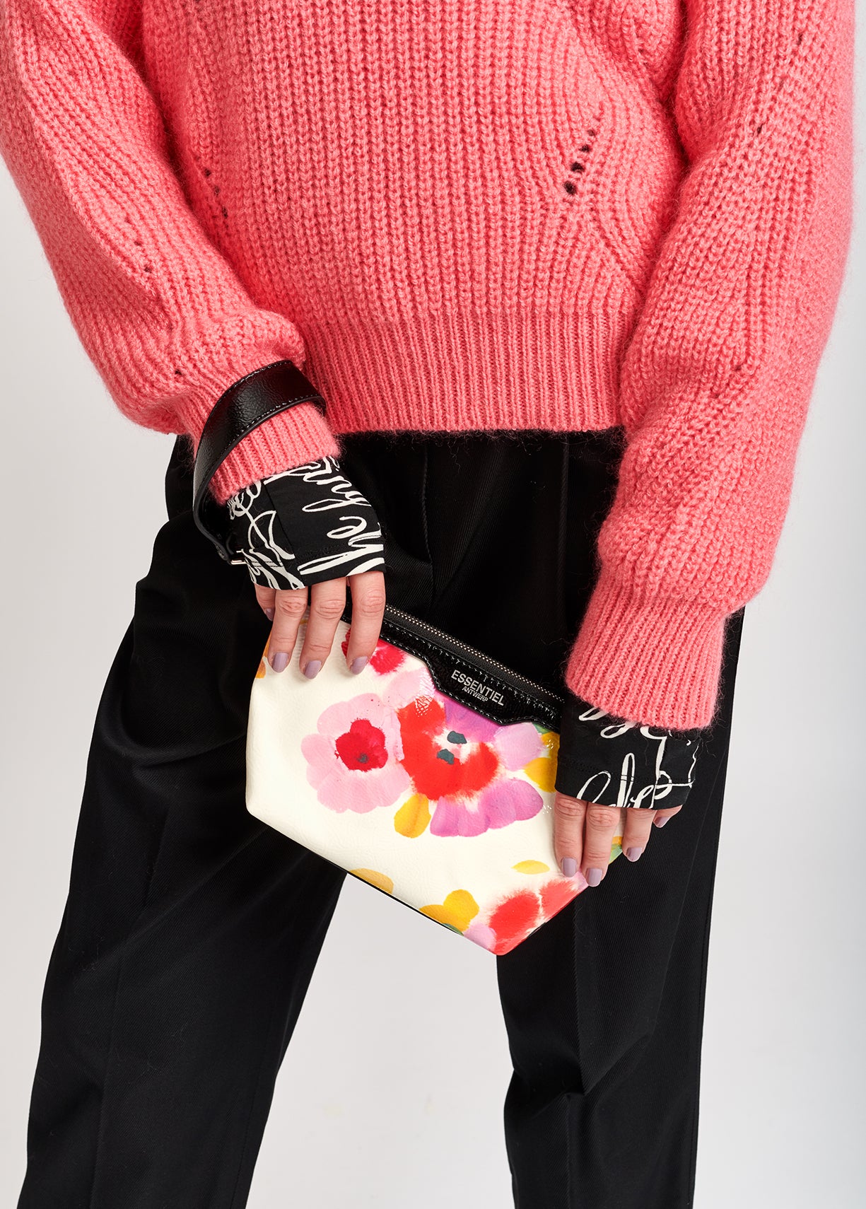 Pink ribbed mohair-blend sweater RE—SSENTIEL | Essentiel second hand