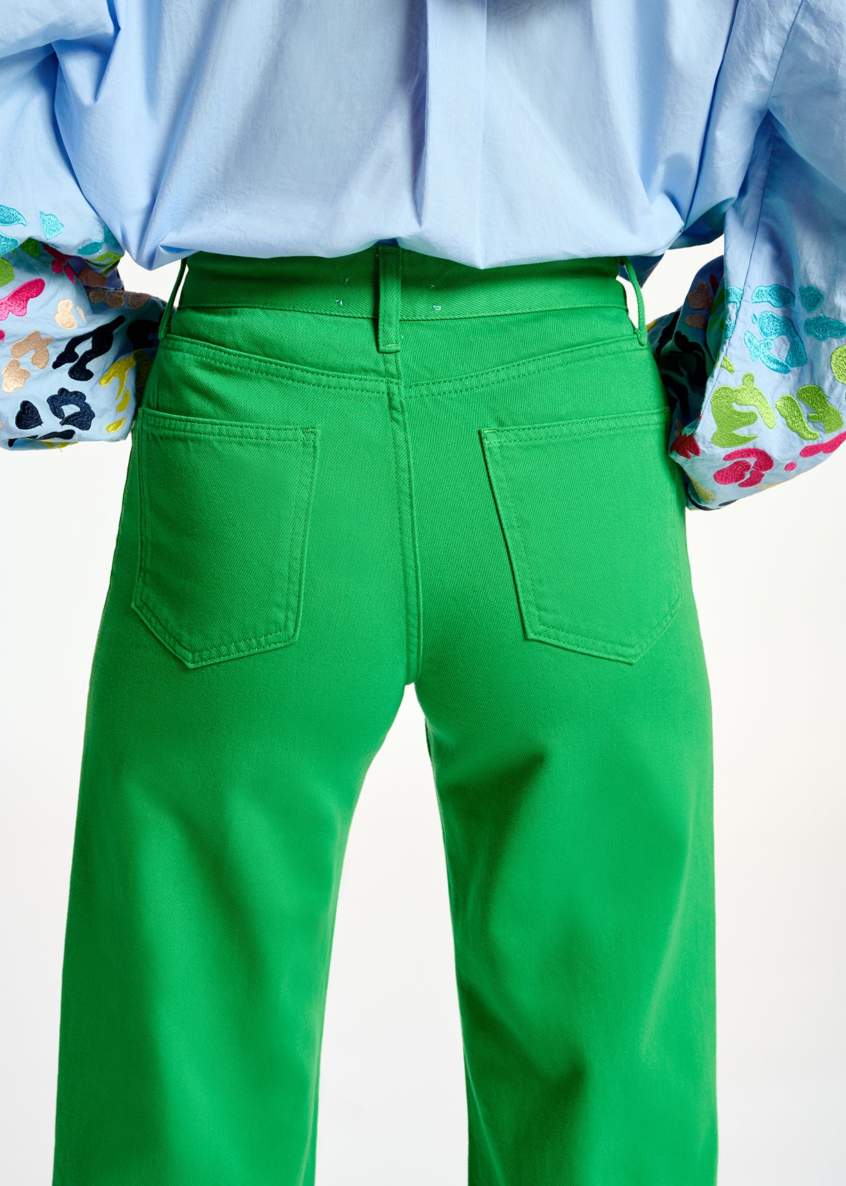 Green denim straight-leg jeans RE—SSENTIEL | Essentiel second hand