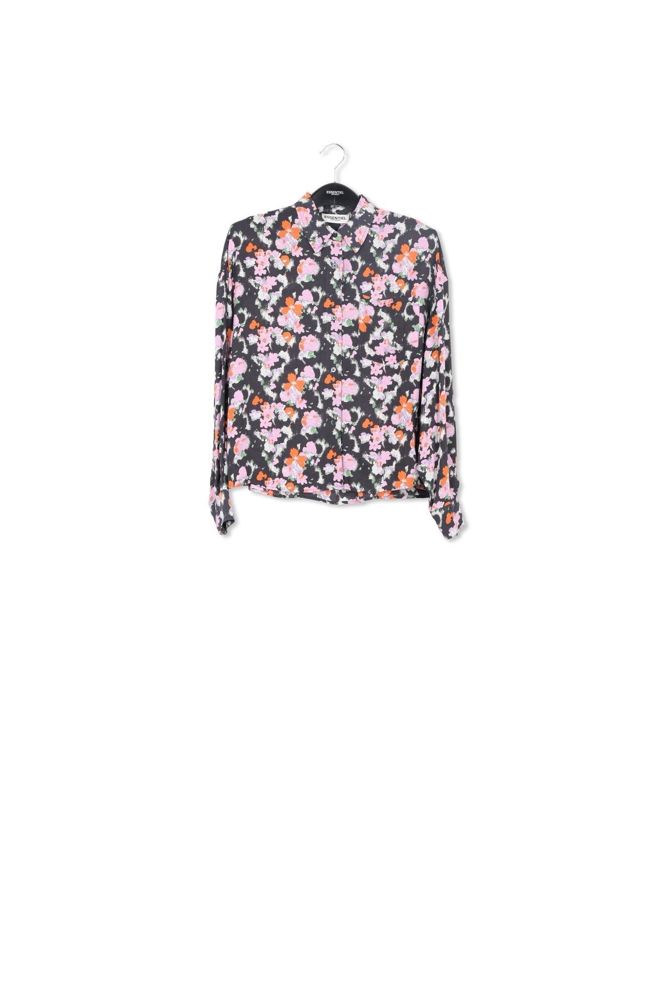 Chemise bleu foncé à  fleurs RE—SSENTIEL | Essentiel second hand