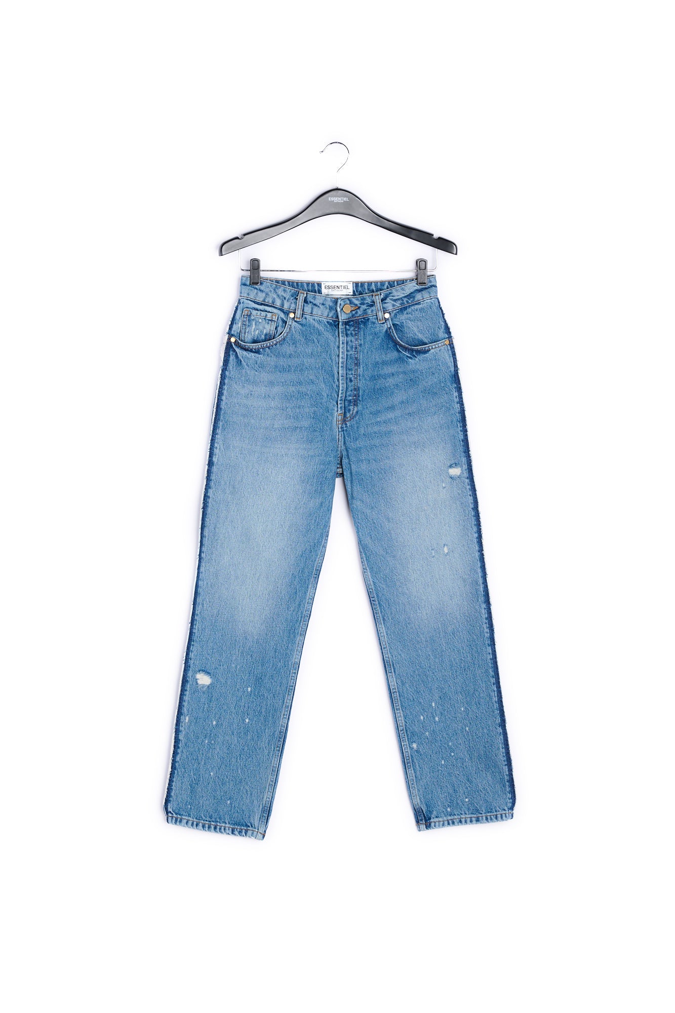 Dark blue distressed high-rise jeans RE—SSENTIEL | Essentiel second hand