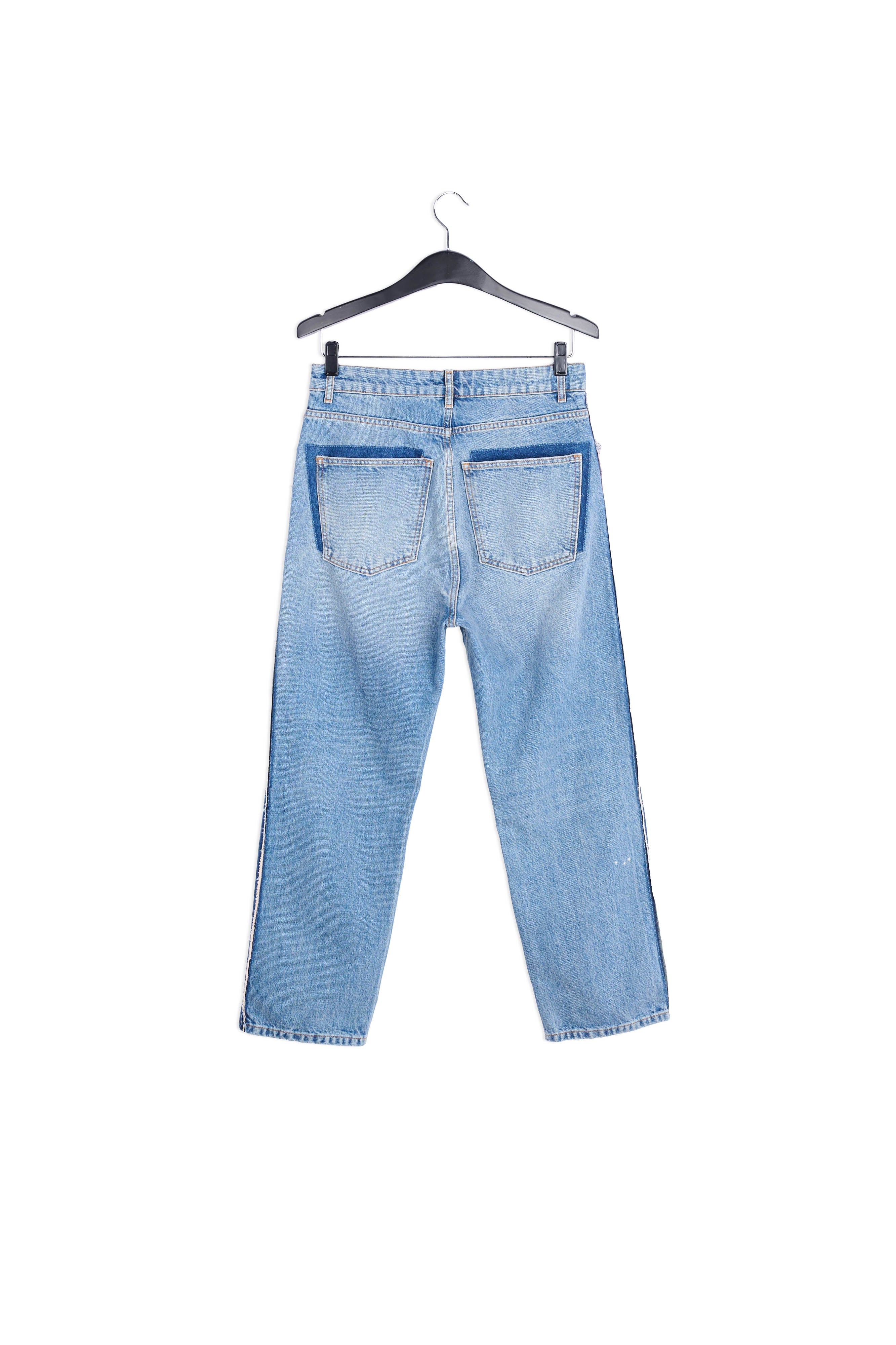 Donkerblauwe afgewassen jeans met hoge taille RE—SSENTIEL | Essentiel second hand